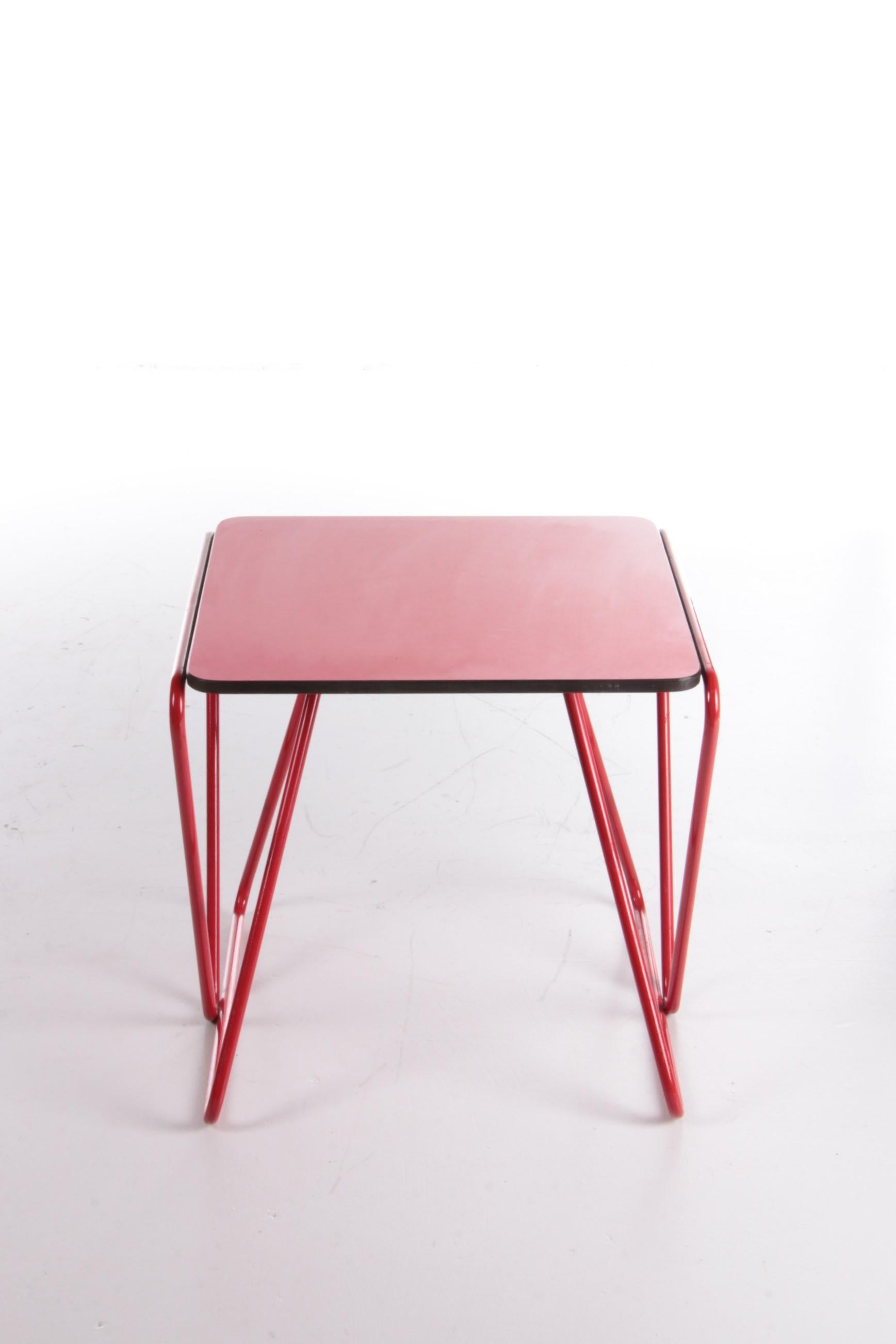 Metal Rare Side Table Designed by Walter Antonis for I-Form, Holland, 1978 For Sale