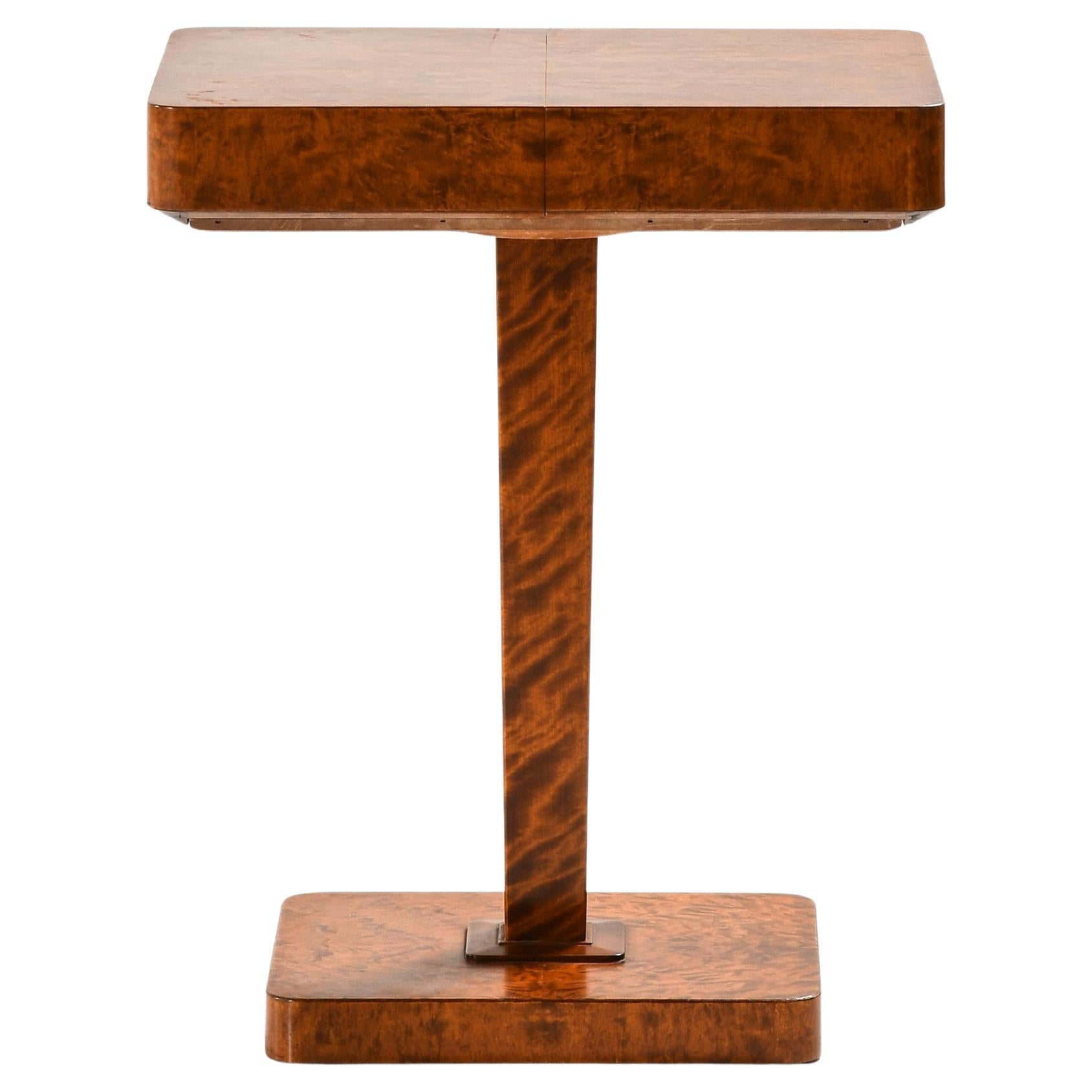 Rare Side Table in Birch and Brass by Carl Malmsten, 1930s