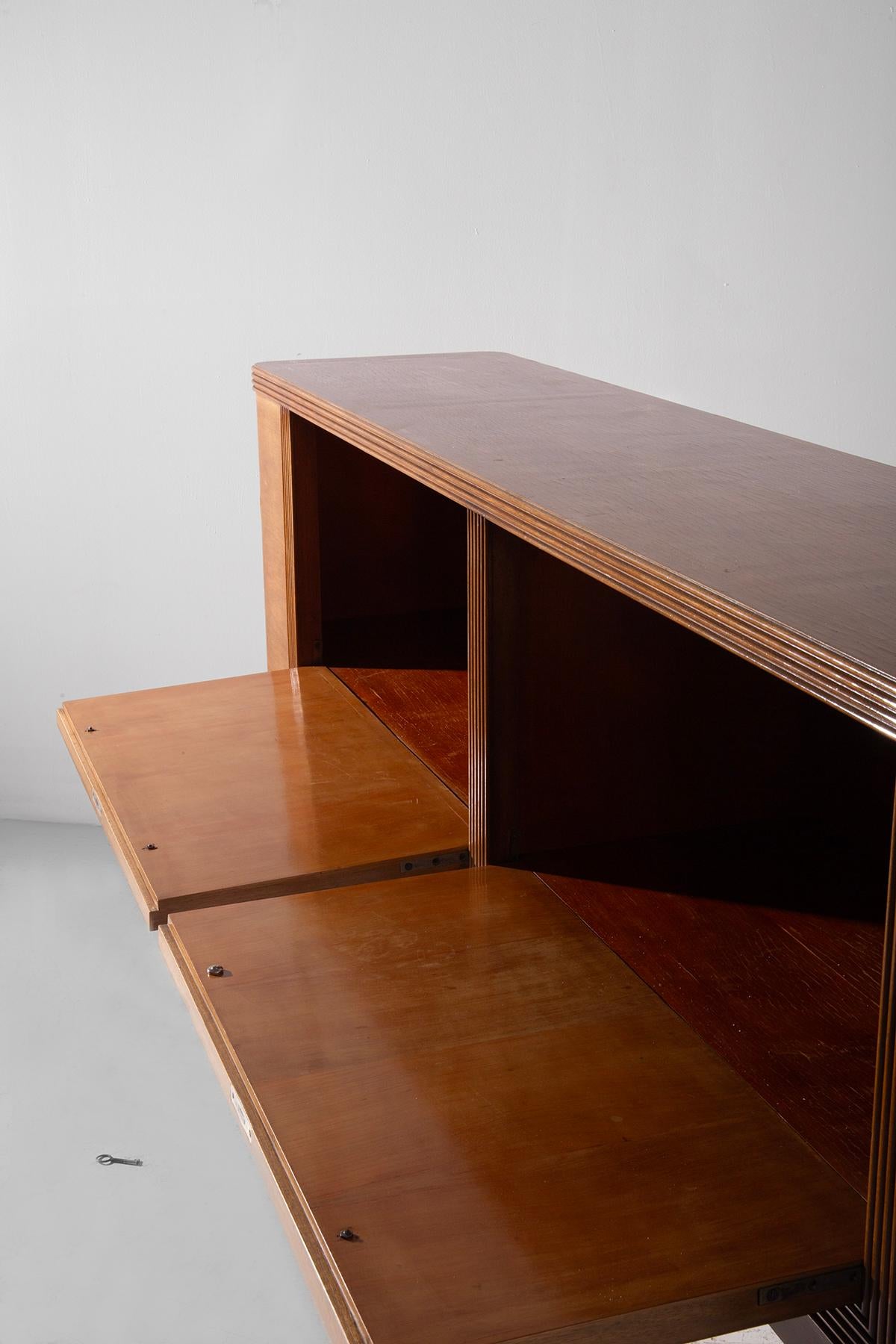 Rare sideboard by Gio Ponti in brass, IV Triennale with certificate archive in vendita 4