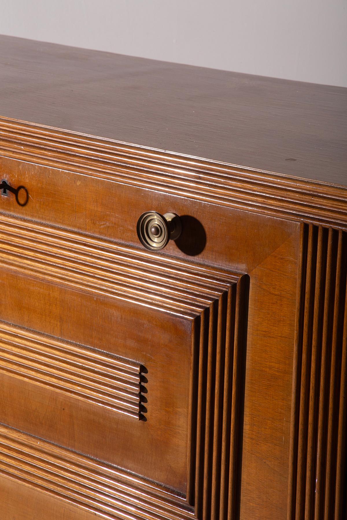 Rare sideboard by Gio Ponti in brass, IV Triennale with certificate archive In condizioni buone in vendita a Milano, IT