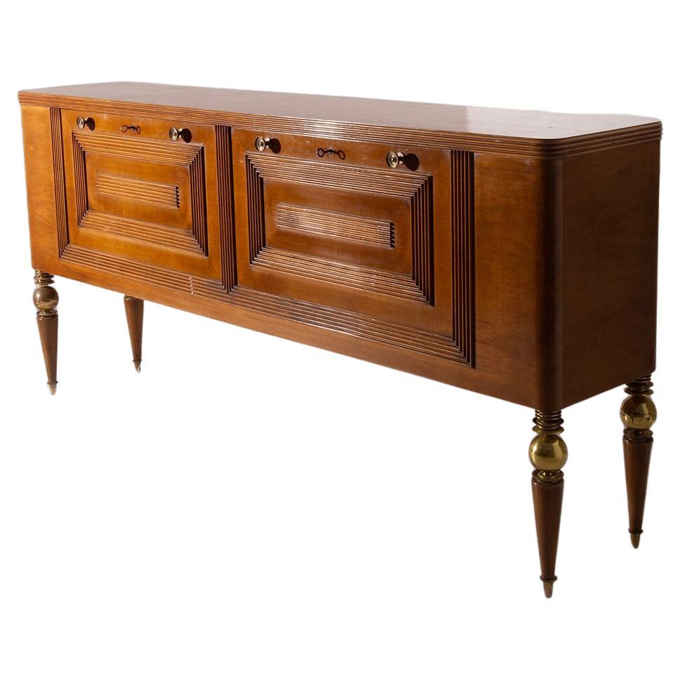 Rare sideboard by Gio Ponti in brass, IV Triennale with certificate archive in vendita