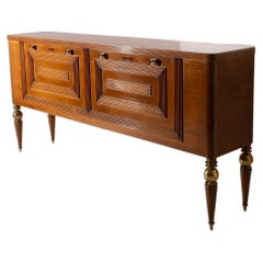 Rare sideboard by Gio Ponti in brass, IV Triennale with certificate archive
