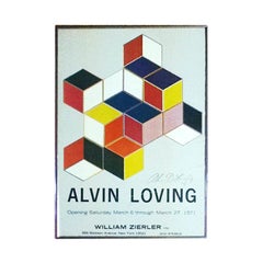 Retro Rare Signed Alvin Loving Poster Exhibition at William Zierler Gallery