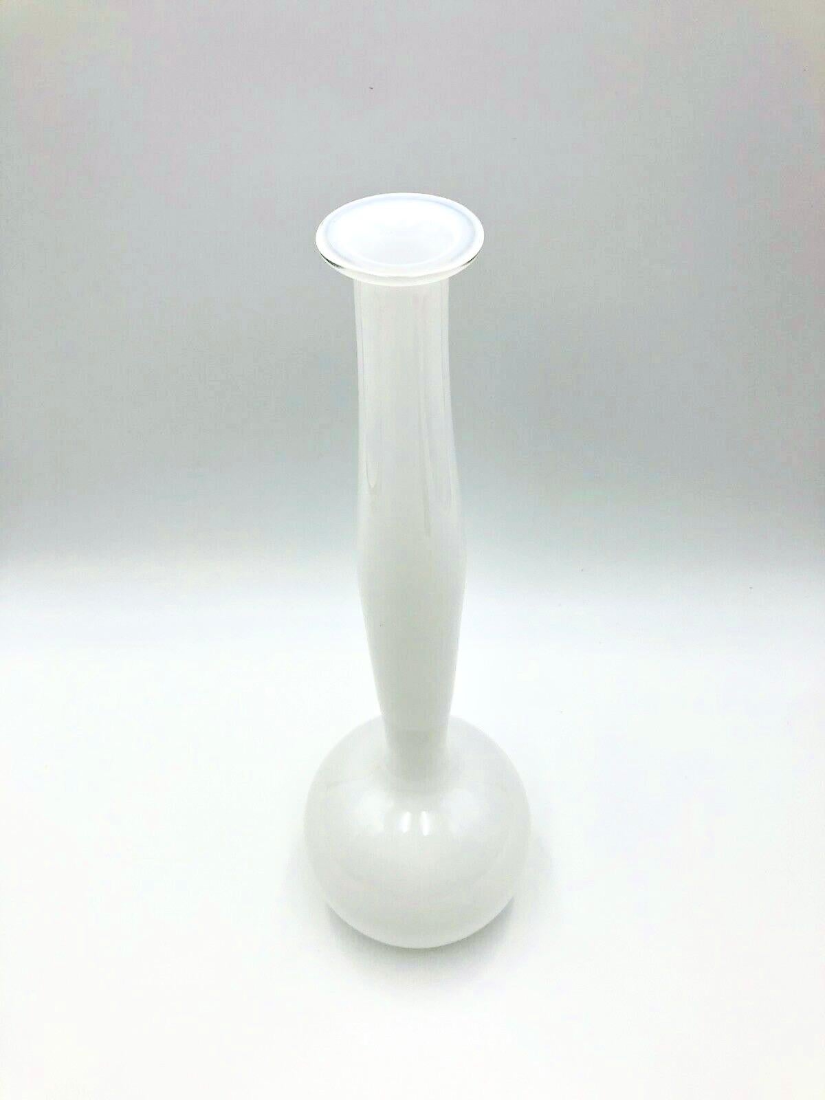 American Rare Signed Anne Nilsson for Orrefors Expo White Glass Vase For Sale
