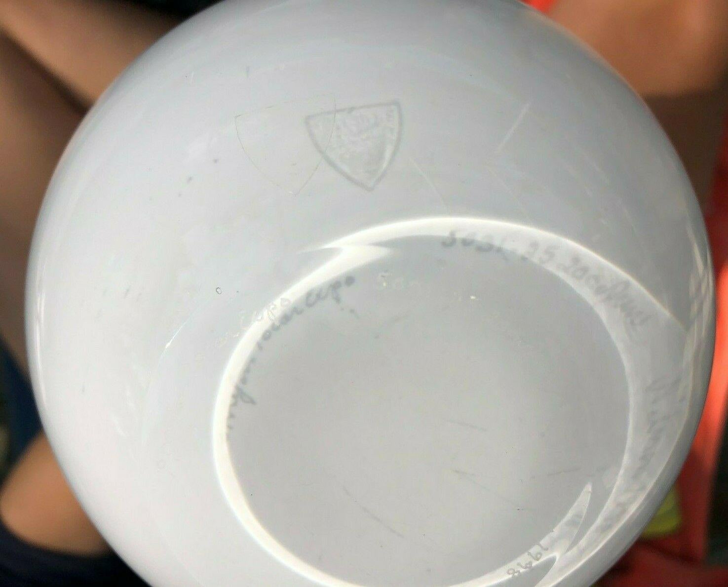 Late 20th Century Rare Signed Anne Nilsson for Orrefors Expo White Glass Vase For Sale