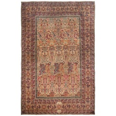 Rare Signed Antique Kerman Persian Rug by Aboul Ghasem Kermani