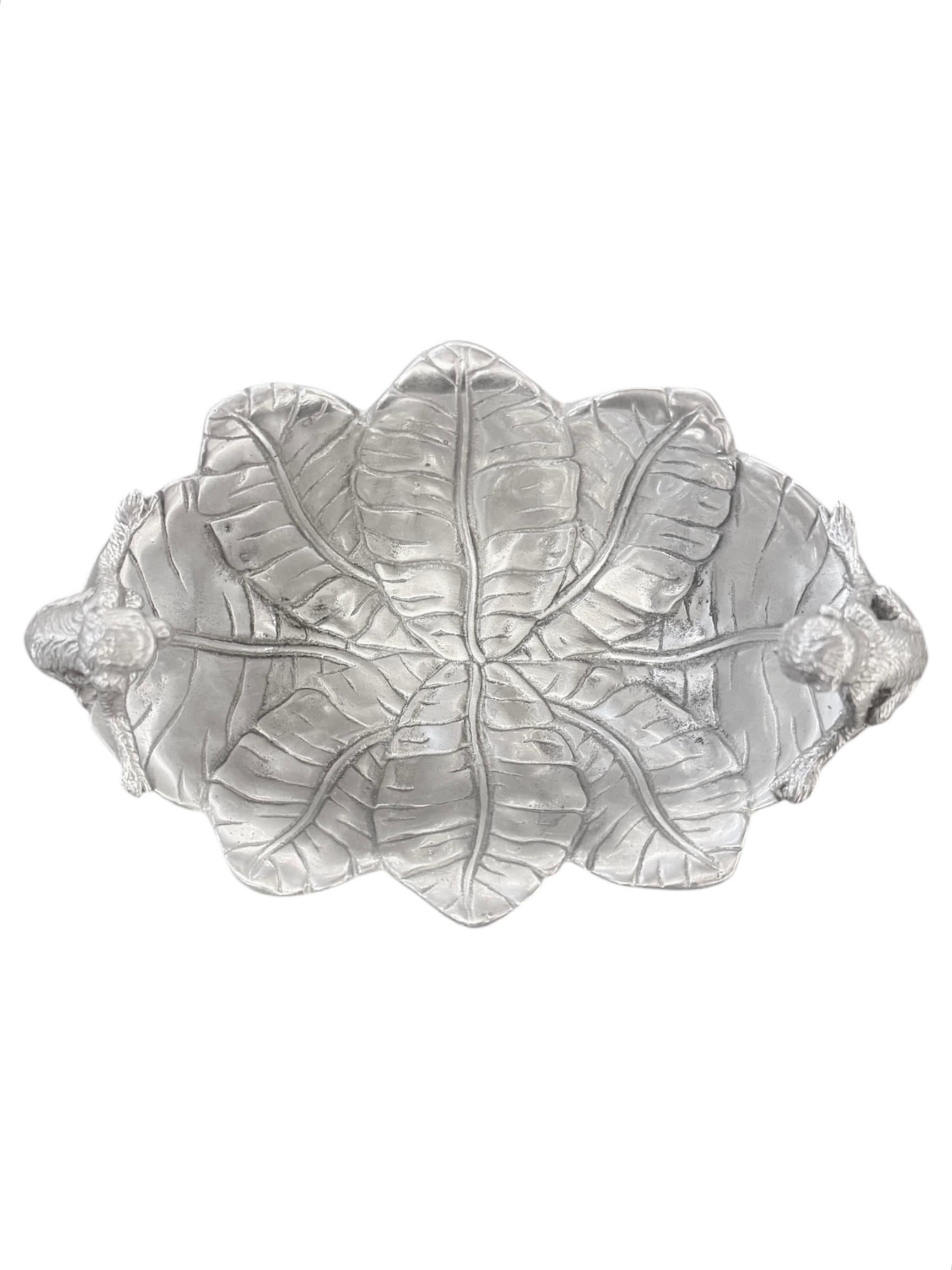 Rare Signed Arthur Court 2005 Aluminum Dish Bowl Bon état - En vente à Pasadena, CA