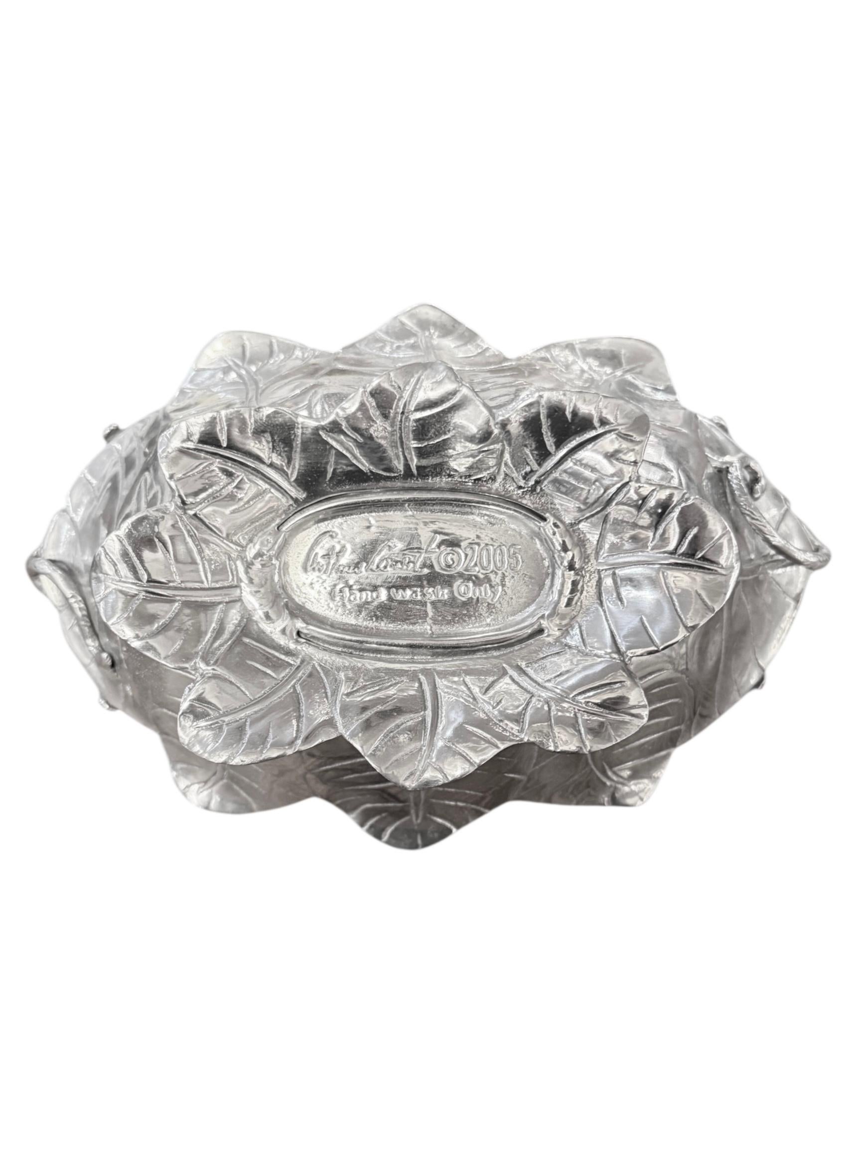 XXIe siècle et contemporain Rare Signed Arthur Court 2005 Aluminum Dish Bowl en vente