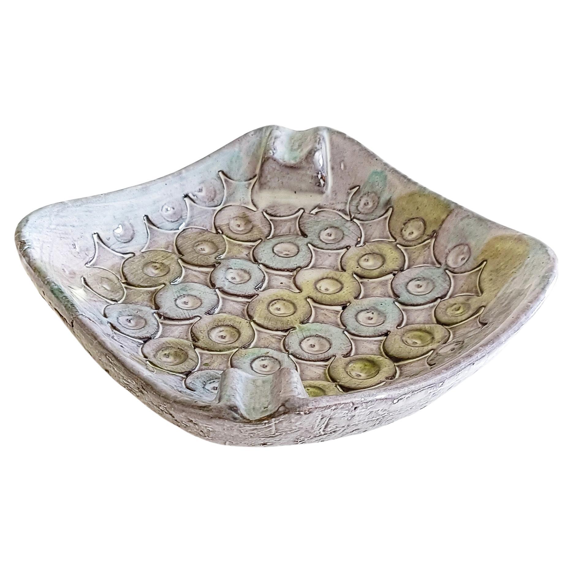 Milieu du XXe siècle Bitossi by Aldo Londi Torcello Decor Cendrier en céramique Vide-Poche, Italie, ci 1960s en vente