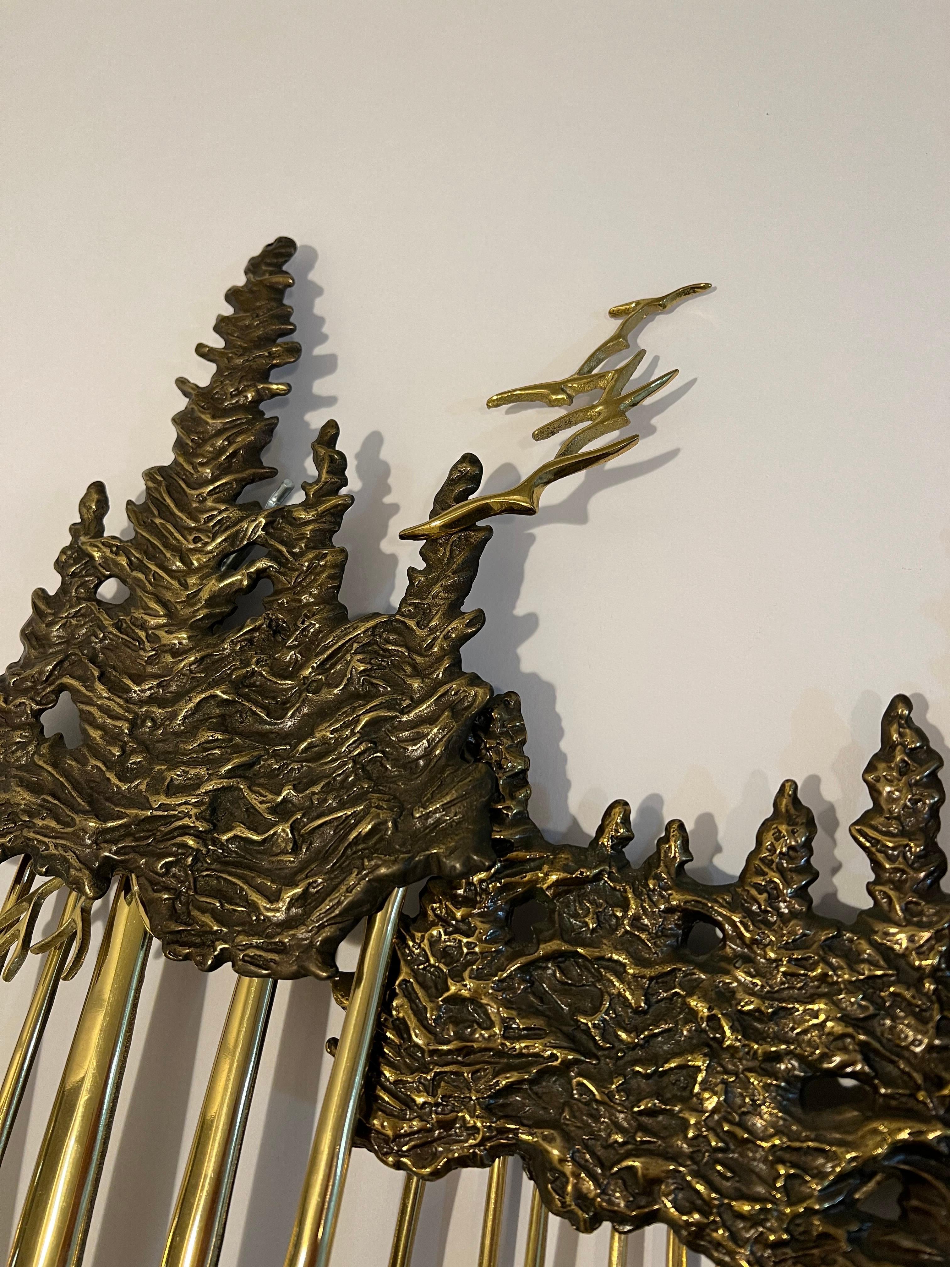 Late 20th Century Rare Signed Brass Tree Wall Sculpture by Bijan