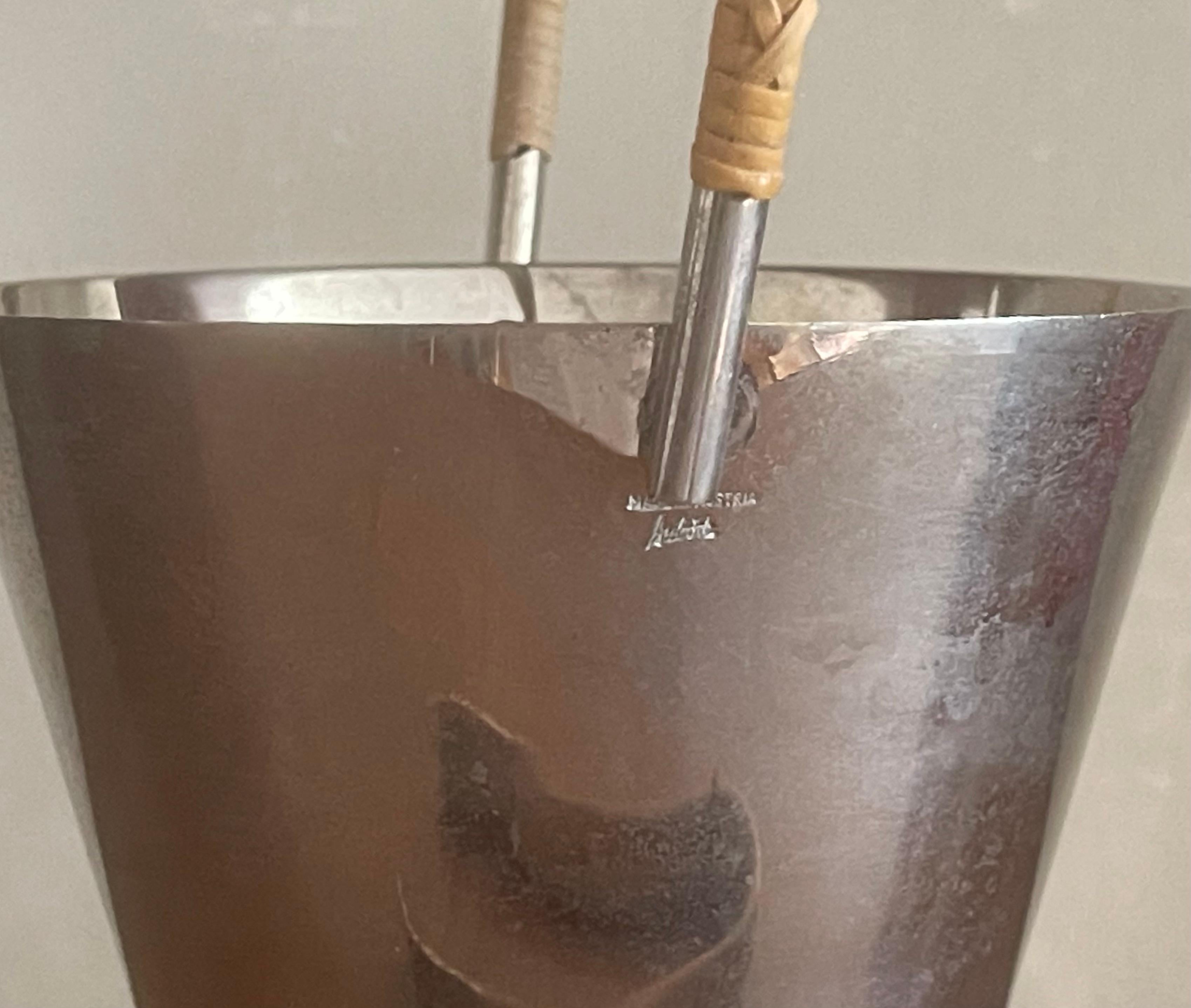 Mid-20th Century Rare signed Carl Auböck no.3703 ice bucket and tongs