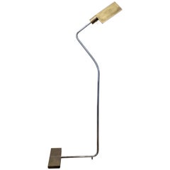 Rare Signed Cedric Hartman Brass Floor Lamp with Glass Ball Switch