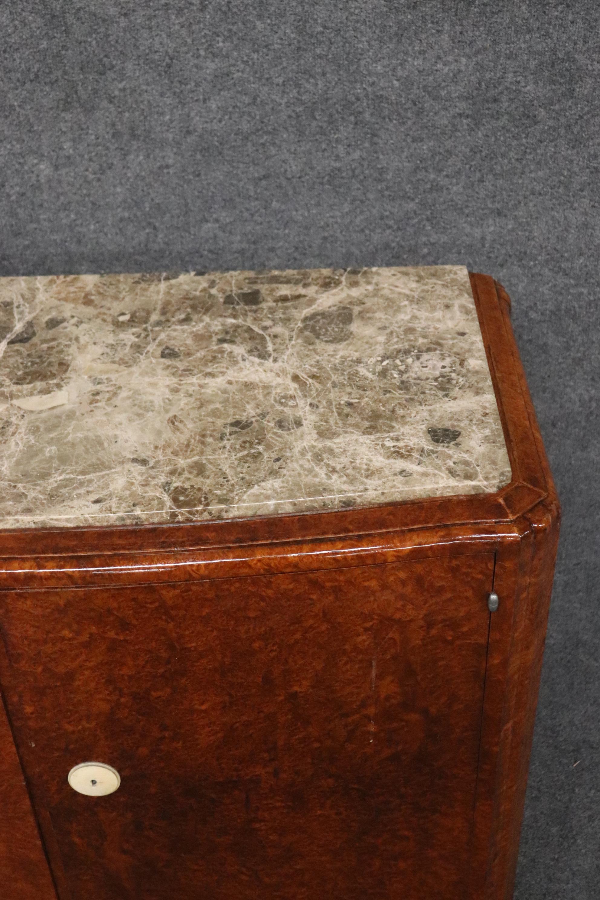 Rare Signed Francois Linke Burled Walnut Art Deco Ivory Marlble Top Sideboard 8