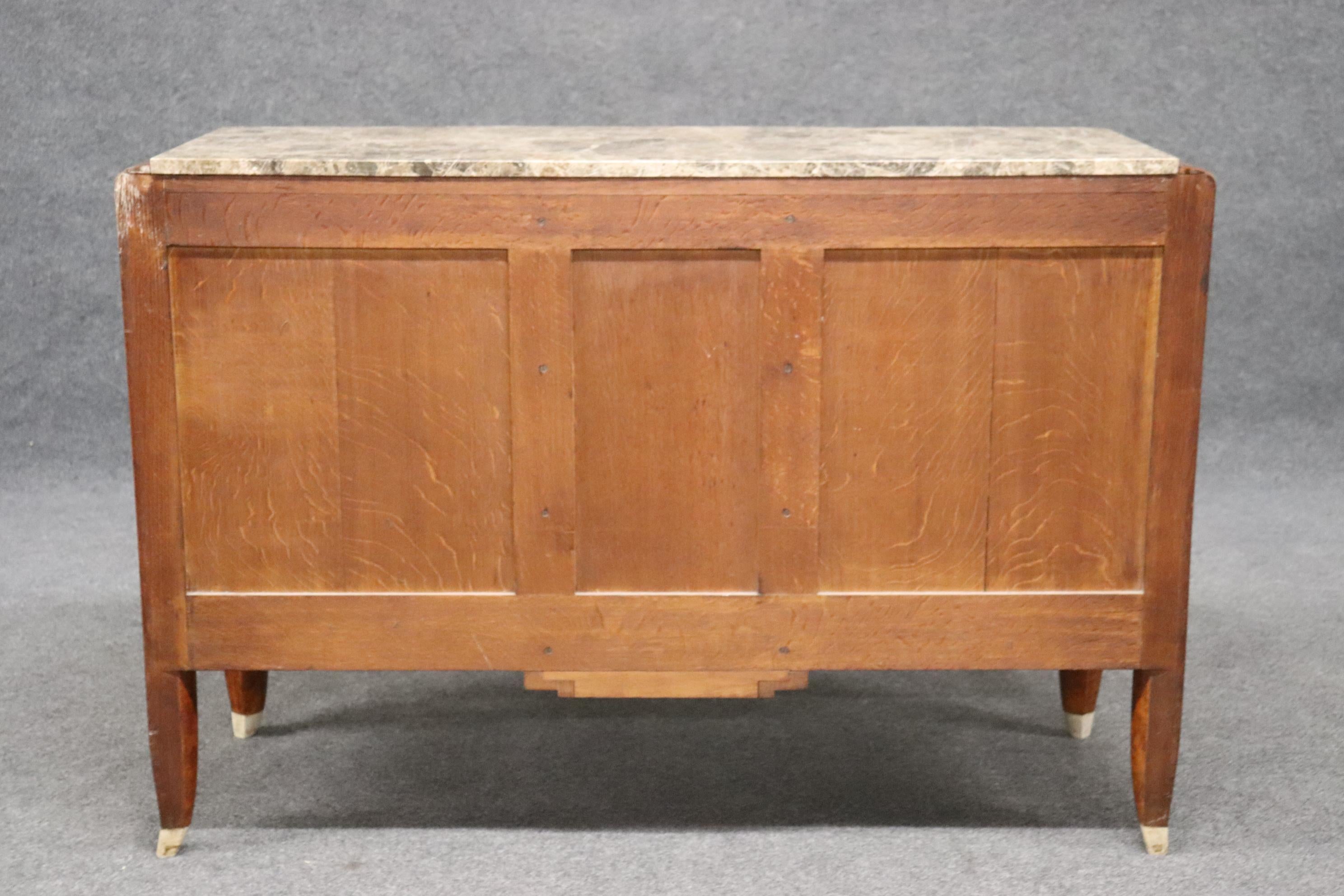 Rare Signed Francois Linke Burled Walnut Art Deco Ivory Marlble Top Sideboard For Sale 2