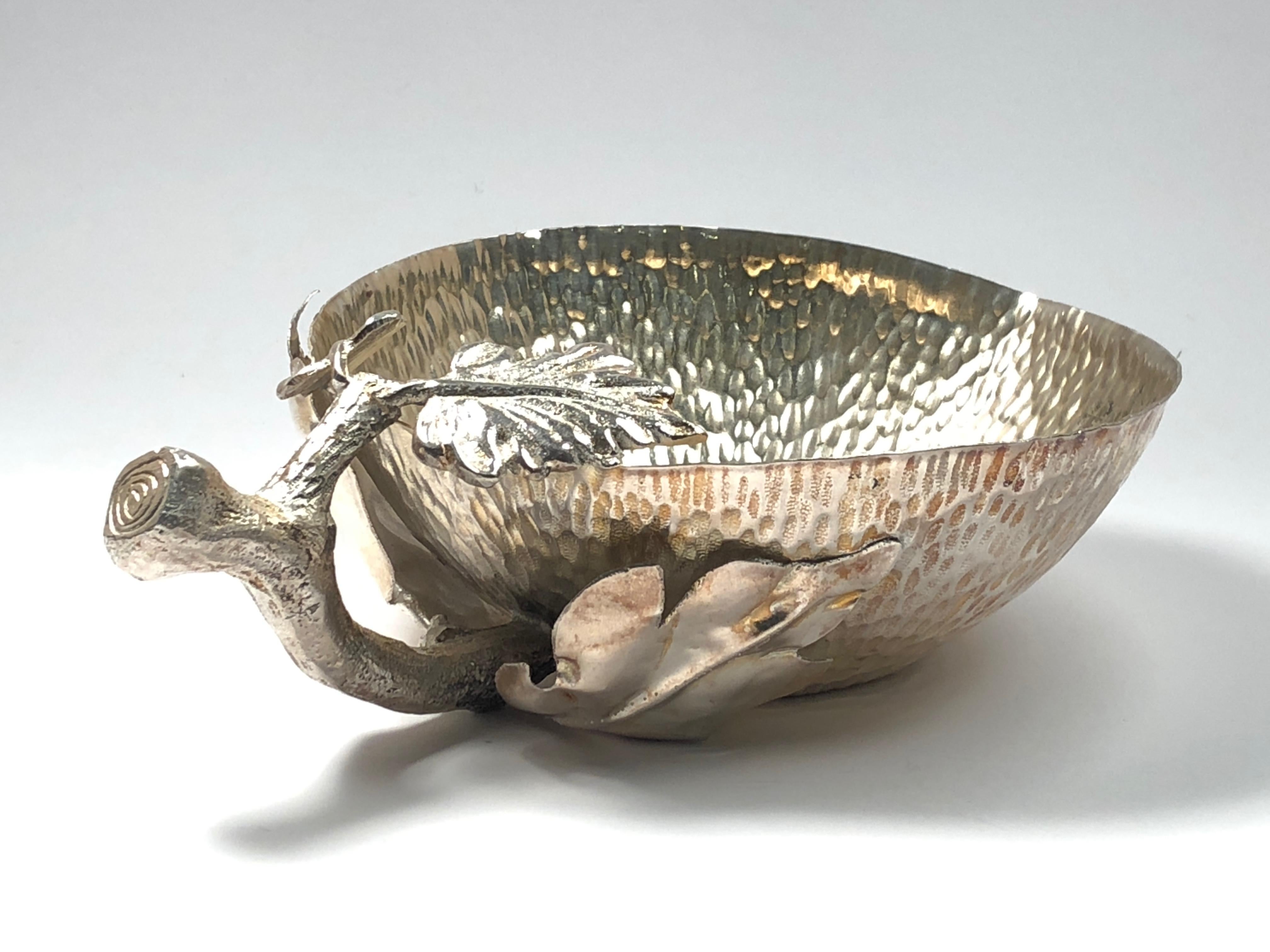 Mid-Century Modern Gabriella Crespi Fig Leafs Bowl Sculpture, 1970s, Italy