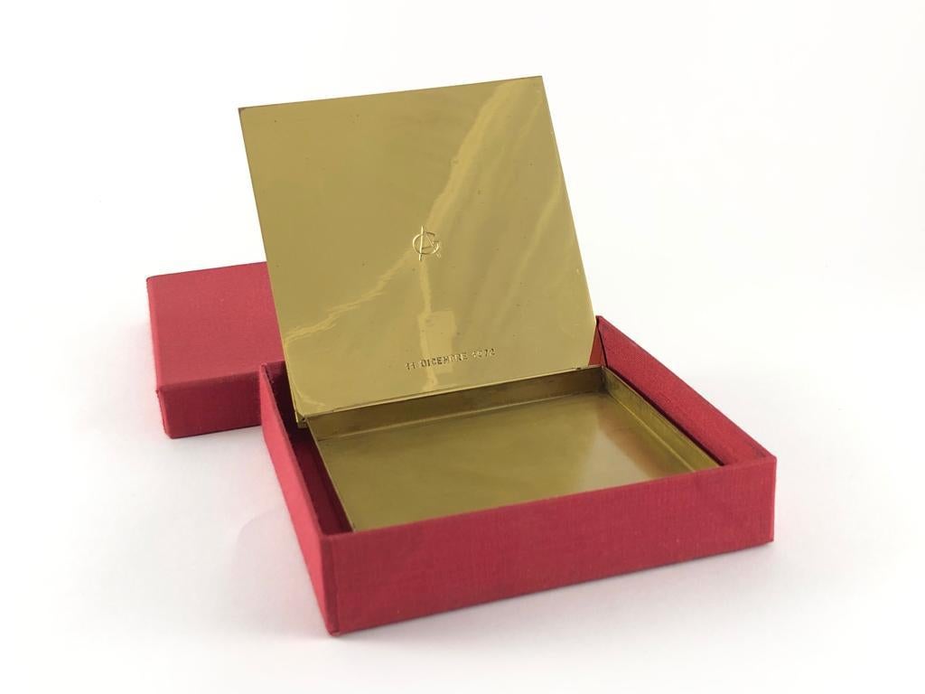 Rare Signed Gabriella Crespi Gold Cigarette / Pill Box Desk, 1970s, Italy In Excellent Condition For Sale In Vis, NL