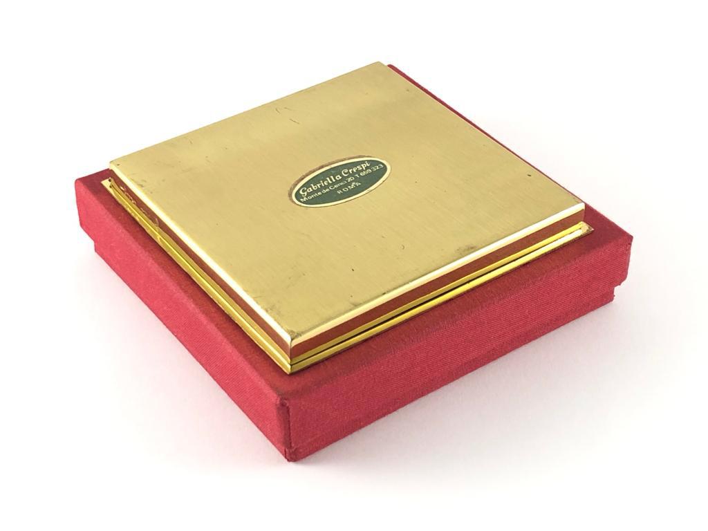 Late 20th Century Rare Signed Gabriella Crespi Gold Cigarette / Pill Box Desk, 1970s, Italy For Sale