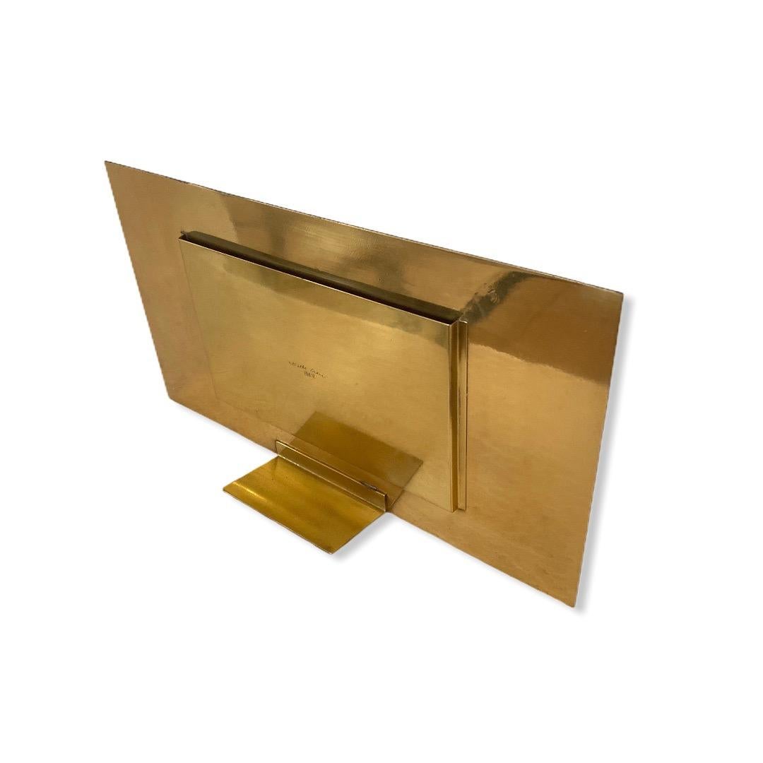 Rare Signed Gabriella Crespi Gold Frame Desk, 1970s, Italy In Excellent Condition In Vis, NL