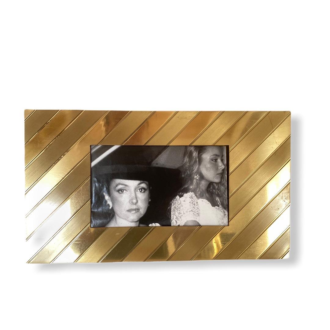 Rare Signed Gabriella Crespi Gold Frame Desk, 1970s, Italy 1