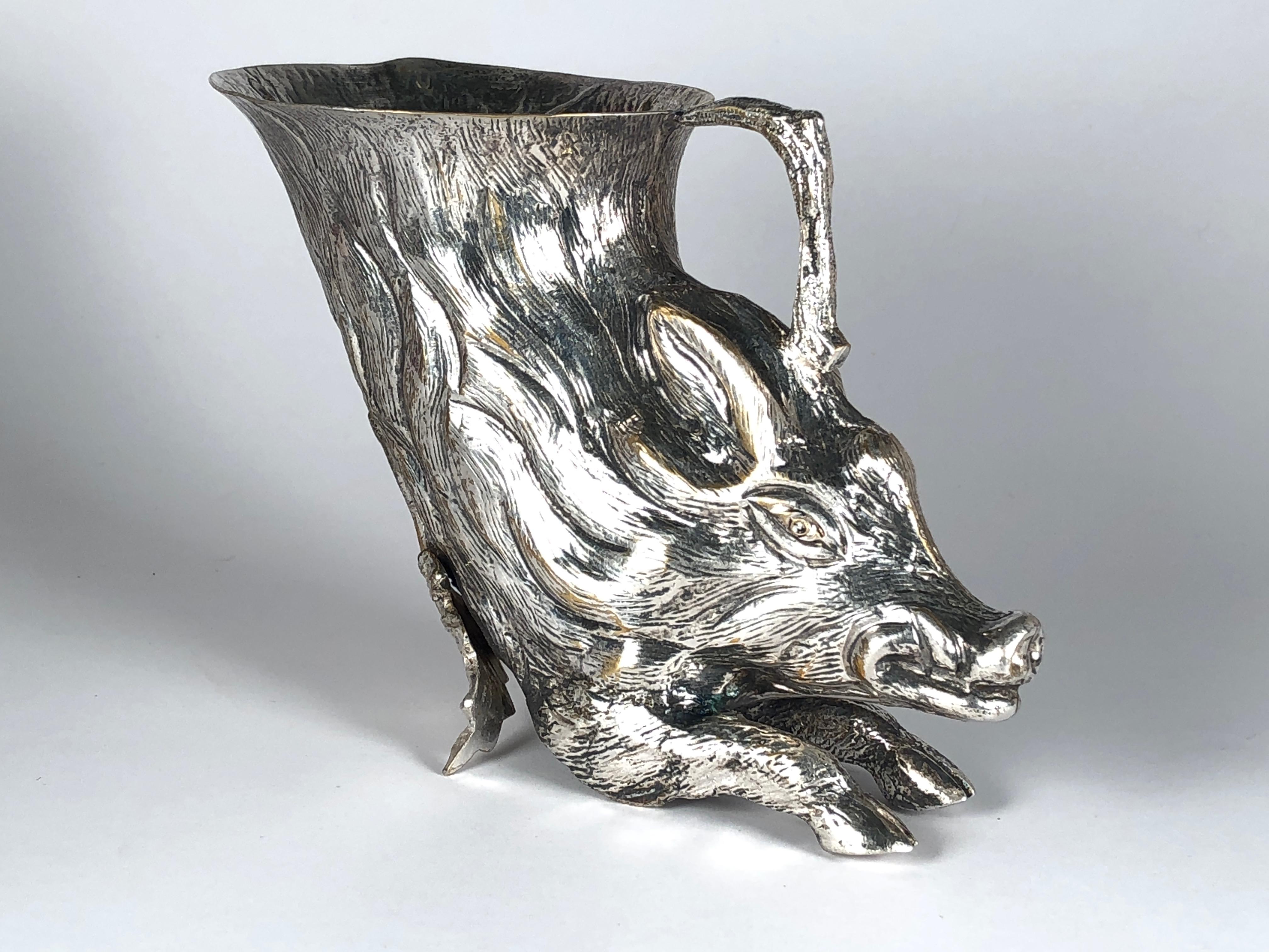 Rare Signed Gabriella Crespi wild boar rhyton.

1970s, made in Italy. 

This piece is in near excellent condition. 

An amazing and seldom piece.
 