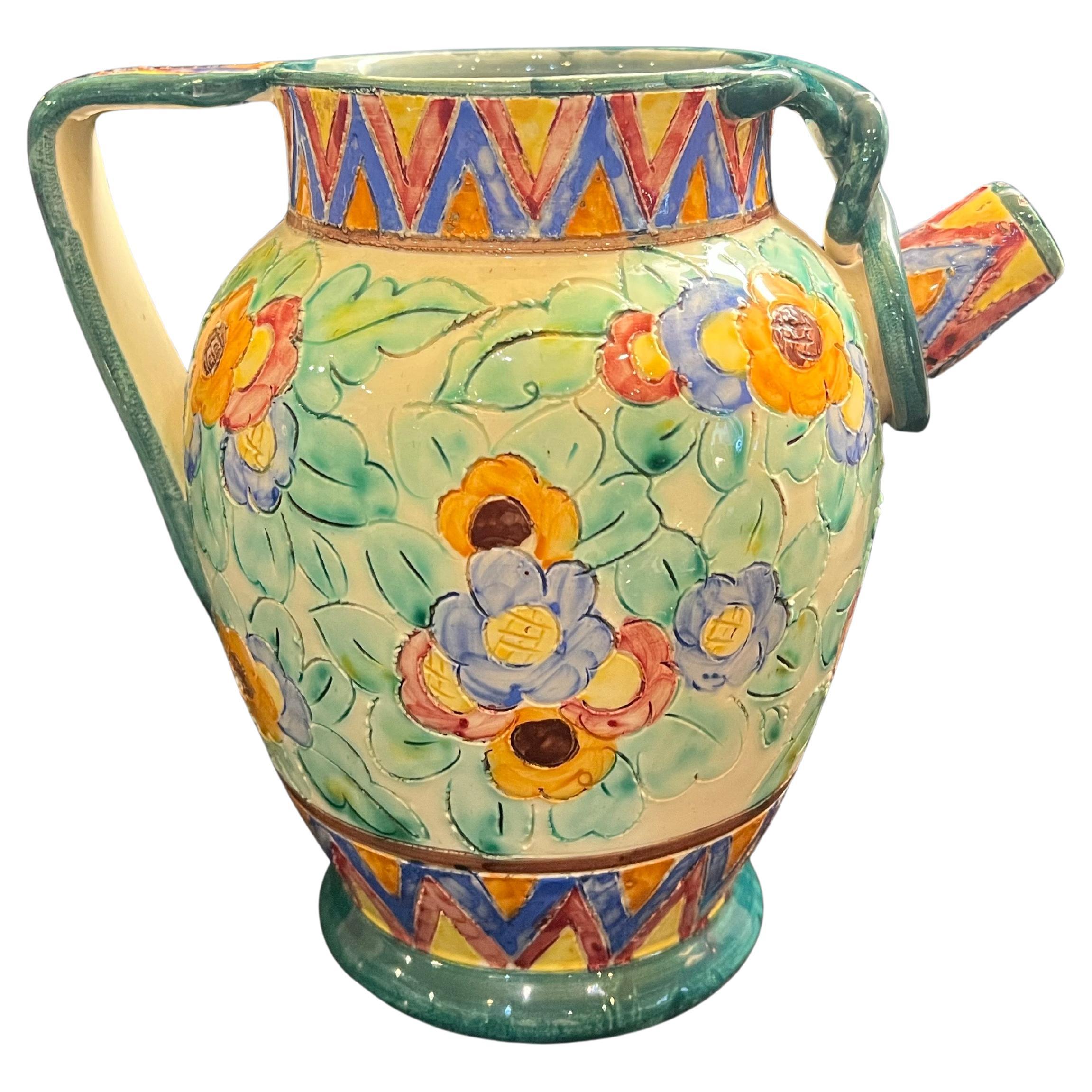 Rare Signed Gargoulette Vase by Cerat Monaco Dated French Majolica