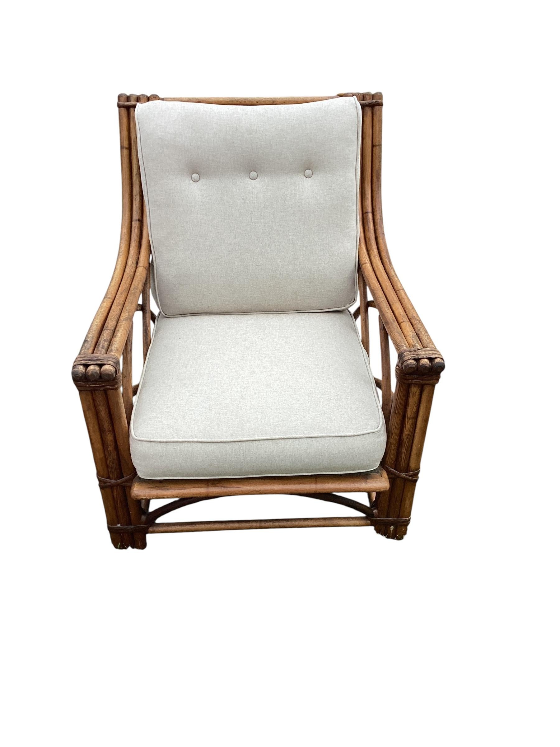 Art Deco Rare Signed Heywood Wakefield Living Room Set with Sofa and Two Lounge Chairs For Sale