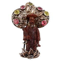 Rare Signed "Hobé Ming" Brooch/Pendant c1940