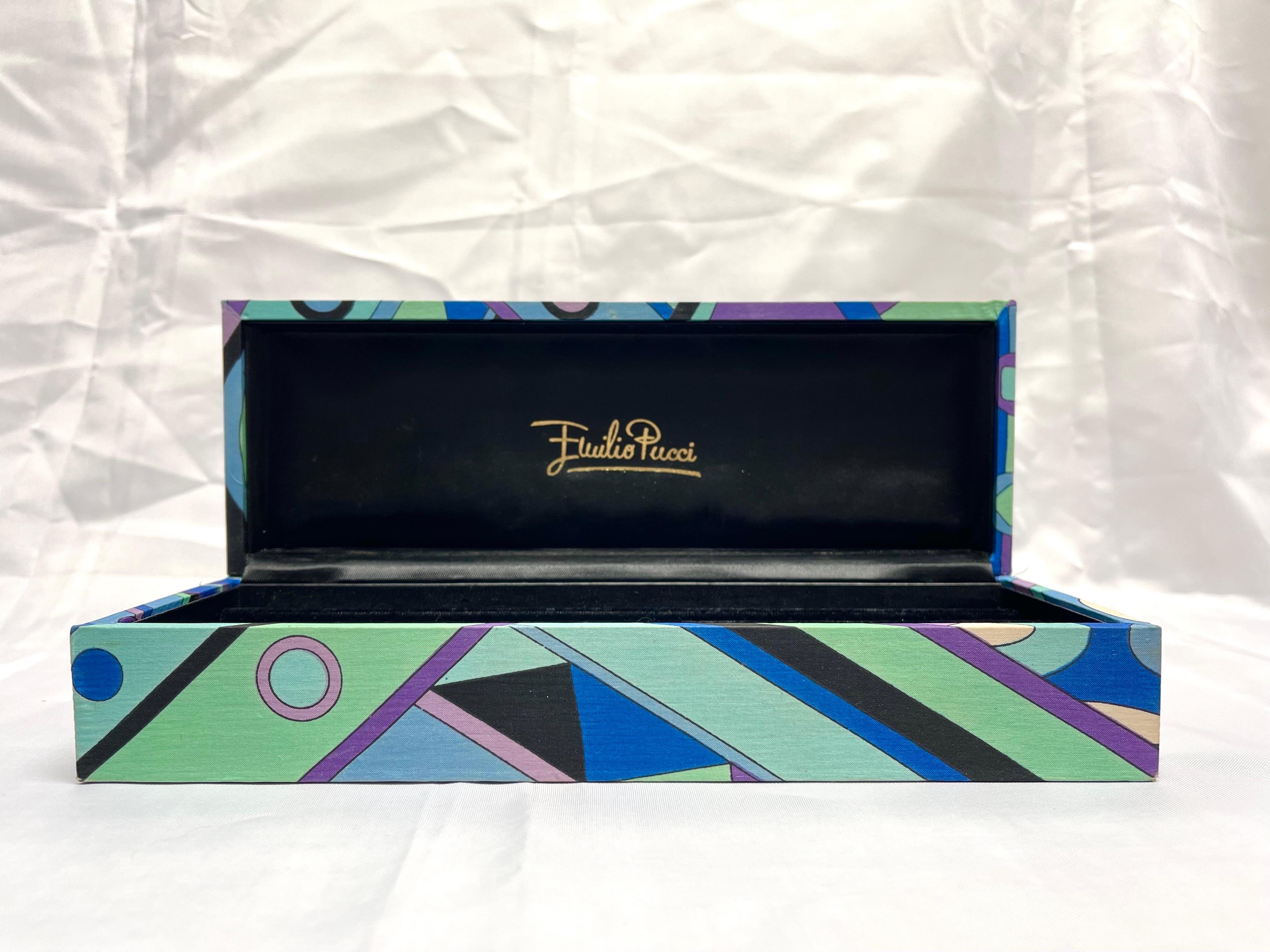 Silk Rare Signed Jewelry Box by Emilio Pucci For Sale