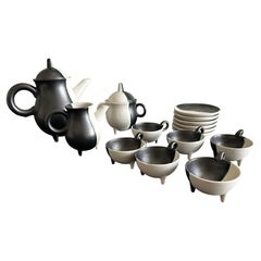 Rare Signed LUC Vallauris Ceramic Coffee/ Tea Service , France , 1950's 1960's