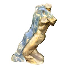 Vintage Rare Signed Max Forti Bronze & Lucite Nude Sculpture