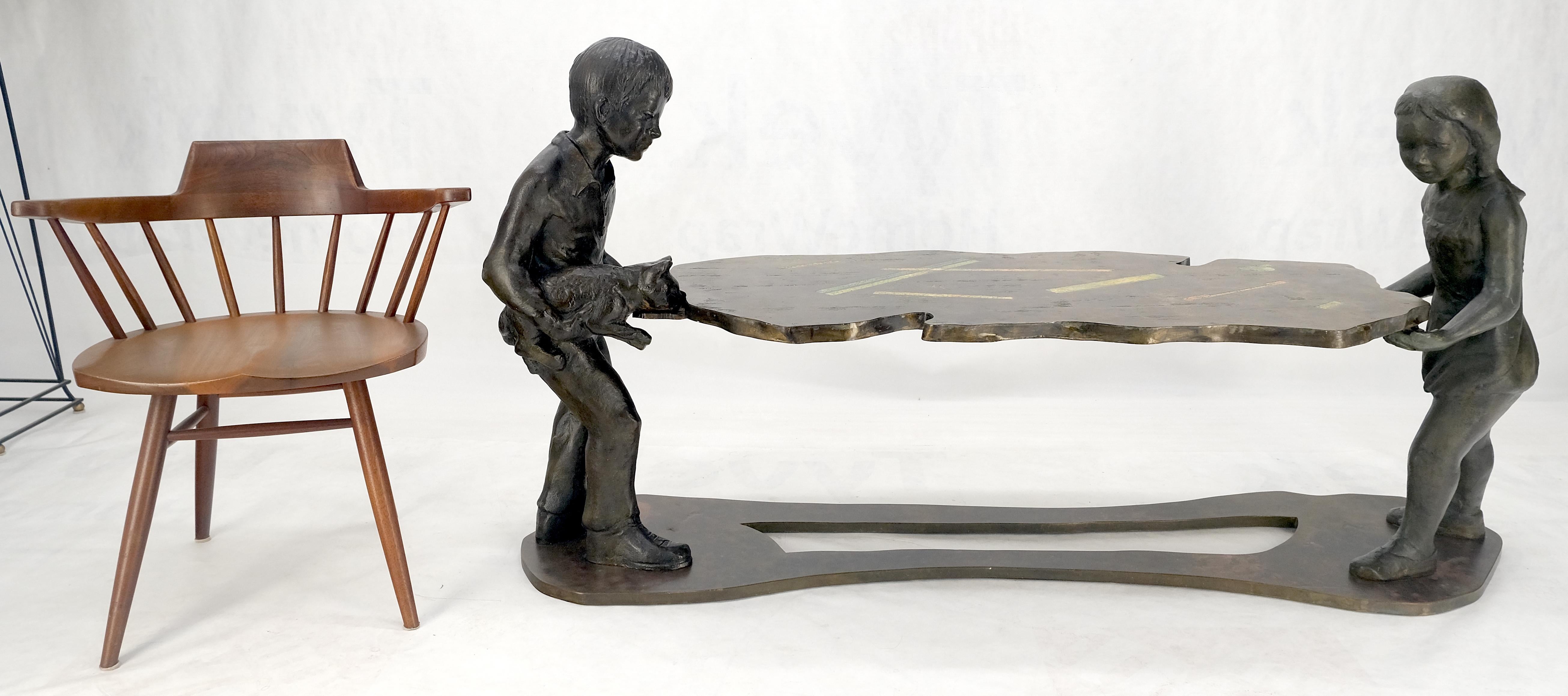 Rare table basse sculptée «Generation » signée Philip & Kelvin Laverne, vers 1970 en vente 5