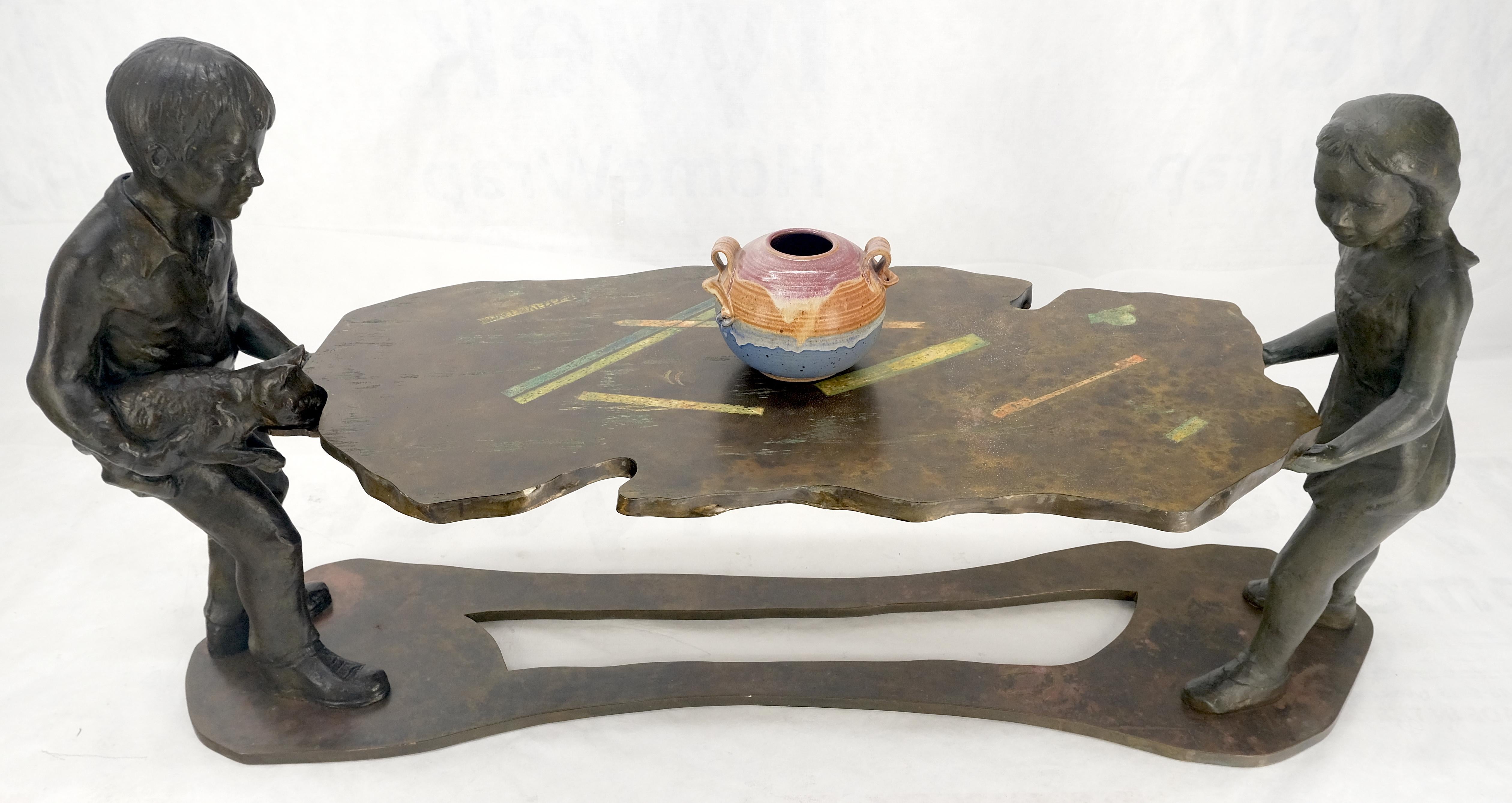 Rare table basse sculptée «Generation » signée Philip & Kelvin Laverne, vers 1970 en vente 7