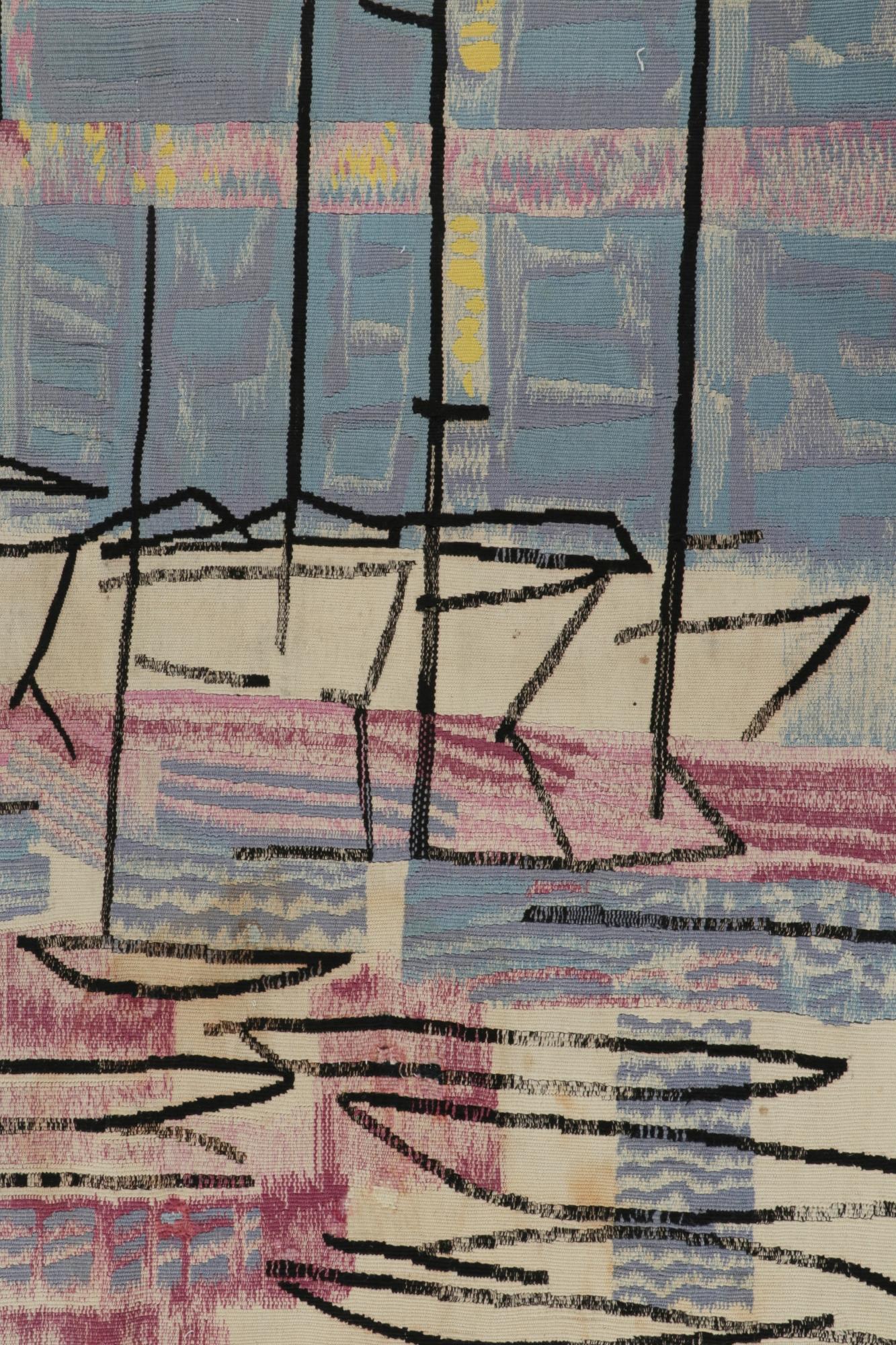 Français Rare tapisserie abstraite vintage signée Etienne Poirier en vente