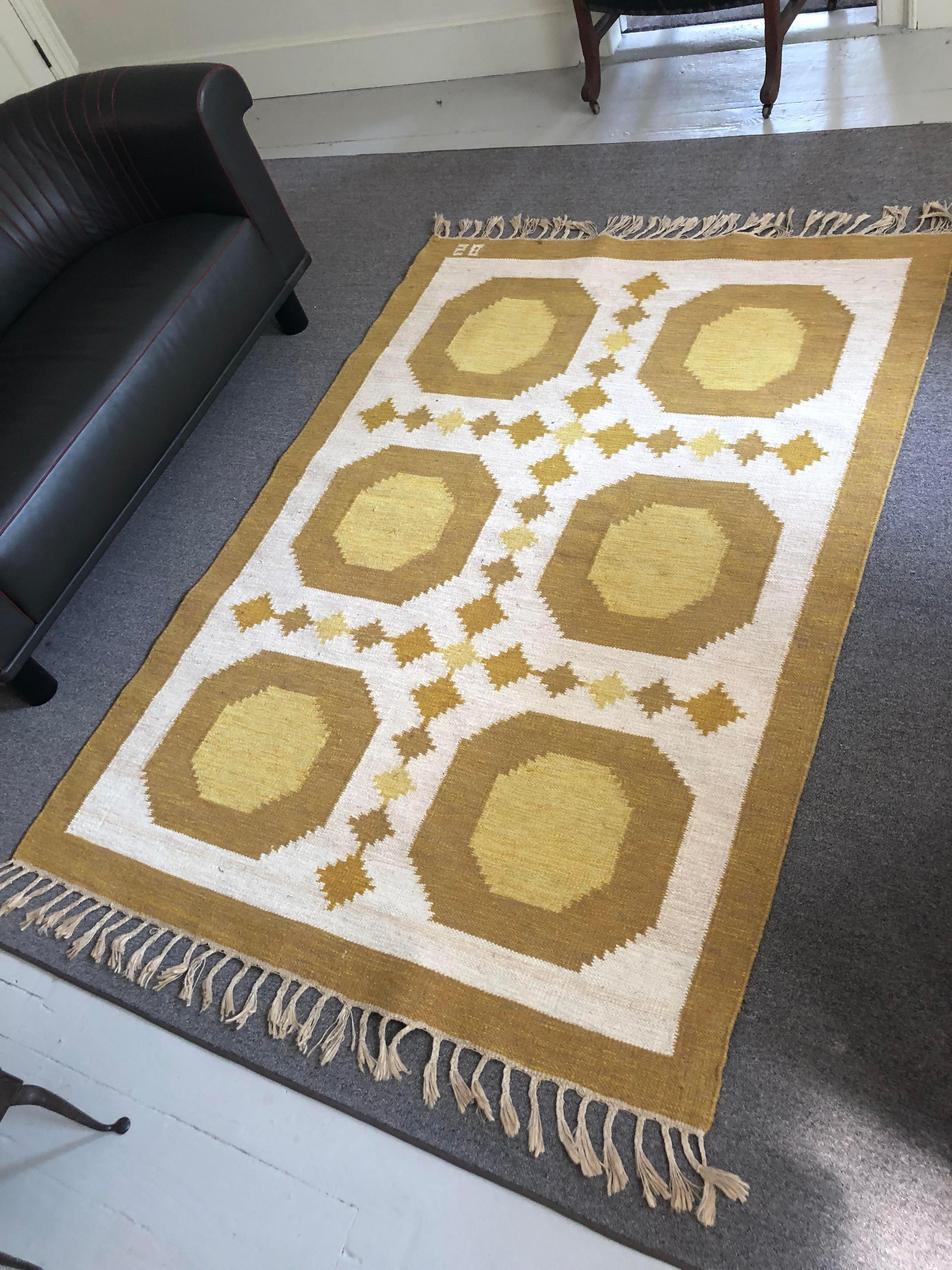 Woven Sigvard Bernadotte Rare Flat-Weave Rug For Sale