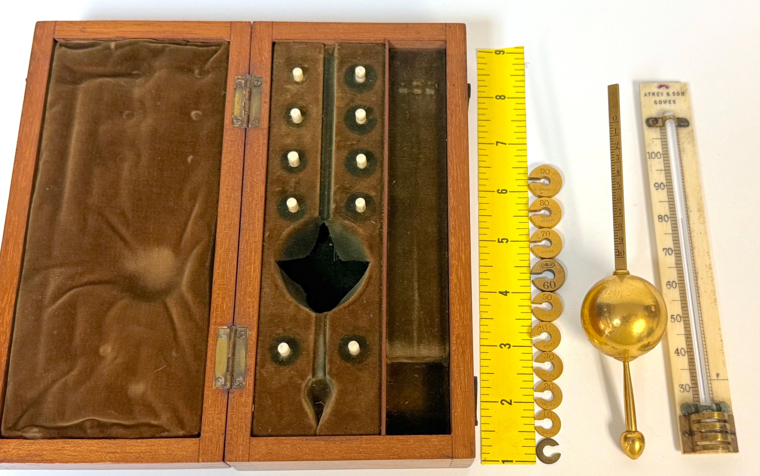 Regency Rare Sikes’ Hydrometer (Alcohol Proof Tester) Set Atkey & Son, Cowes, C. 1830 For Sale