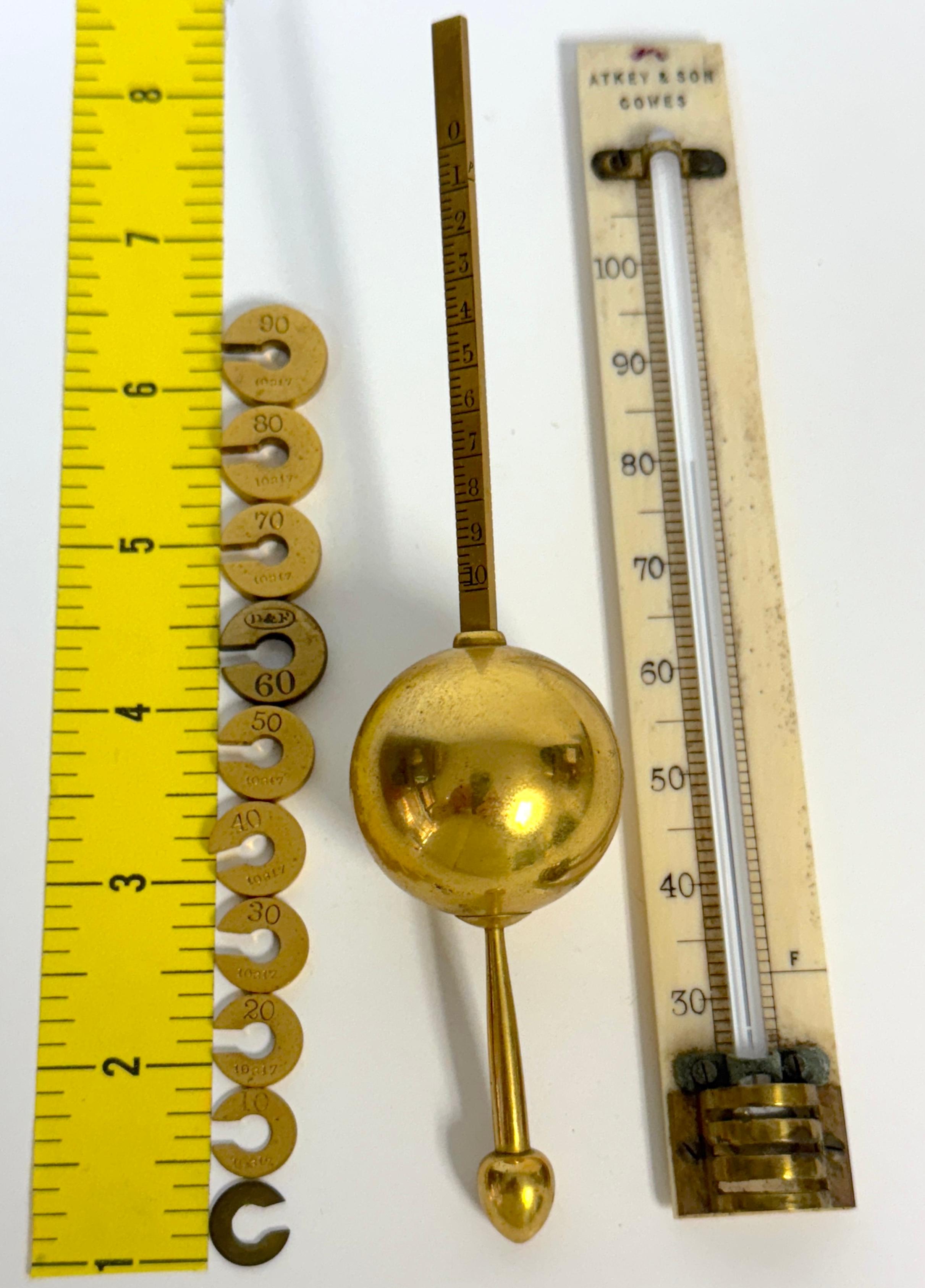 English Rare Sikes’ Hydrometer (Alcohol Proof Tester) Set Atkey & Son, Cowes, C. 1830 For Sale