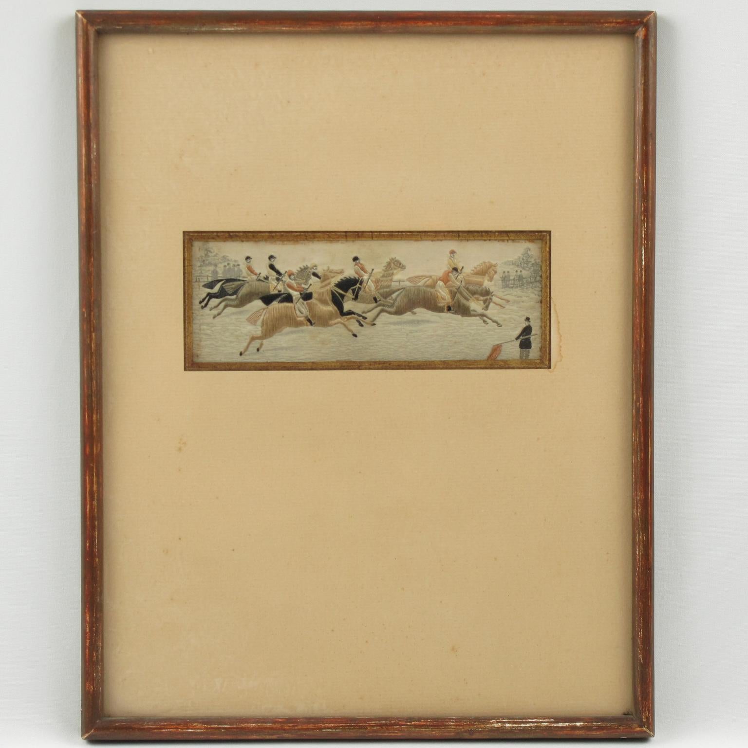Boost your space with the timeless elegance of this exquisite Napoleon III embroidery artwork, a rare masterpiece crafted in France during the late 19th century. Showcasing the meticulous artistry of 