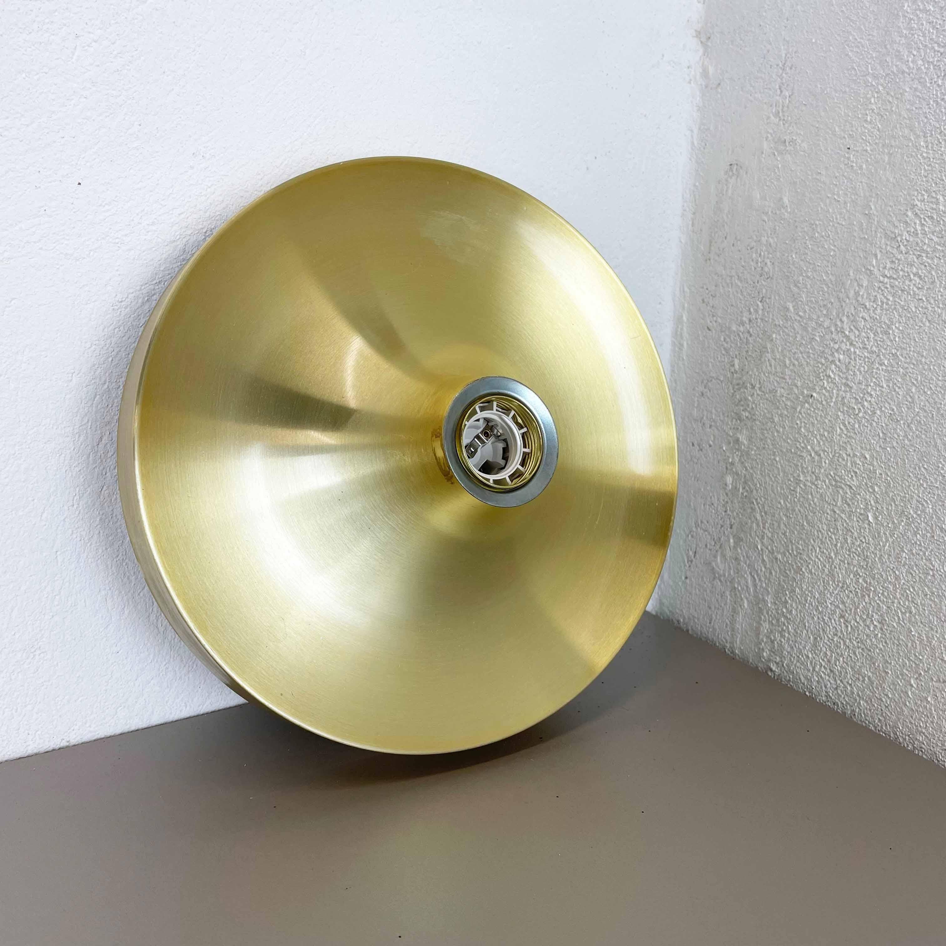 Mid-Century Modern Rare Golden Charlotte Perriand Disc Wall Light by Honsel, Germany 1960s For Sale