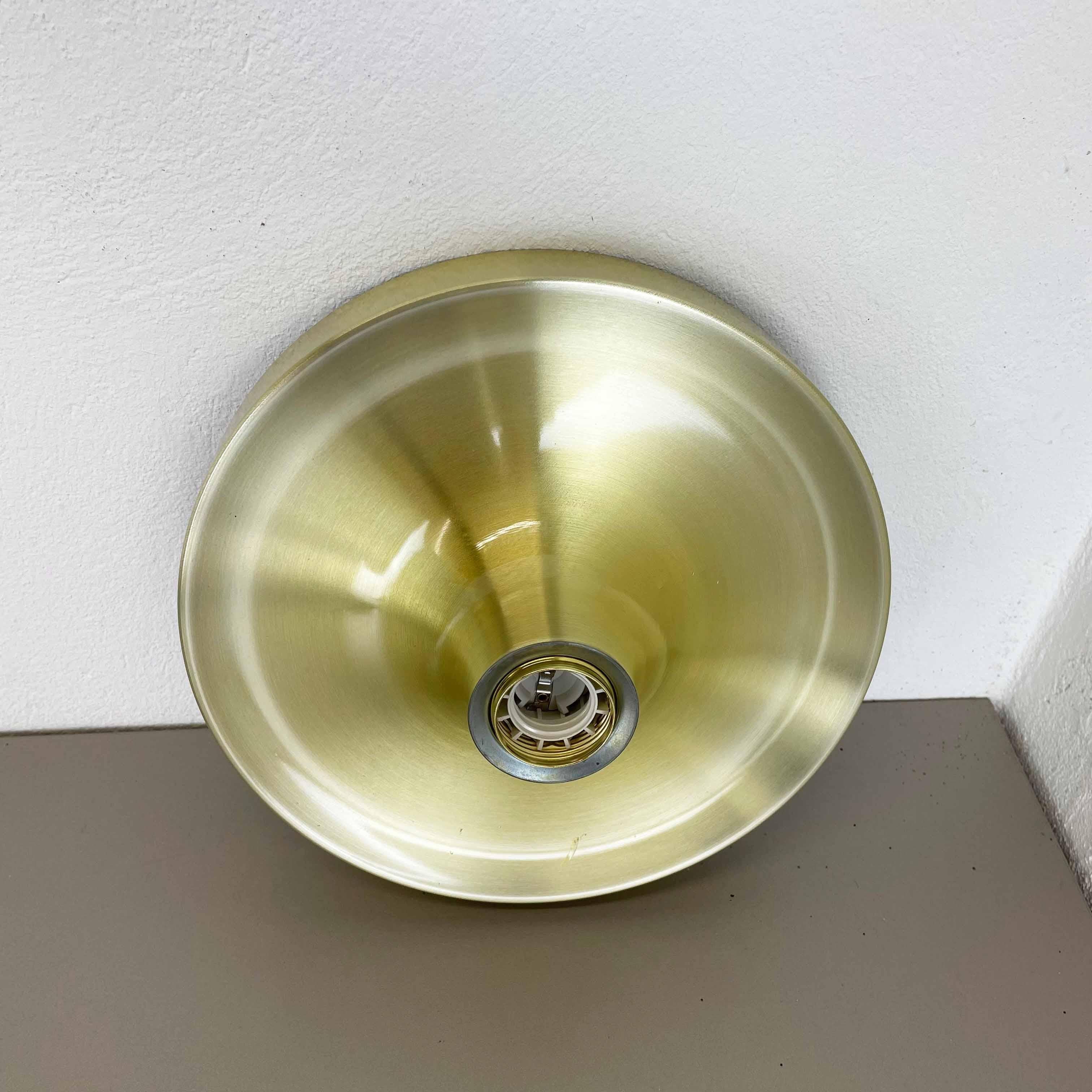 Rare Golden 1970s Charlotte Perriand 25cm Disc Wall Light by Honsel, Germany For Sale 4