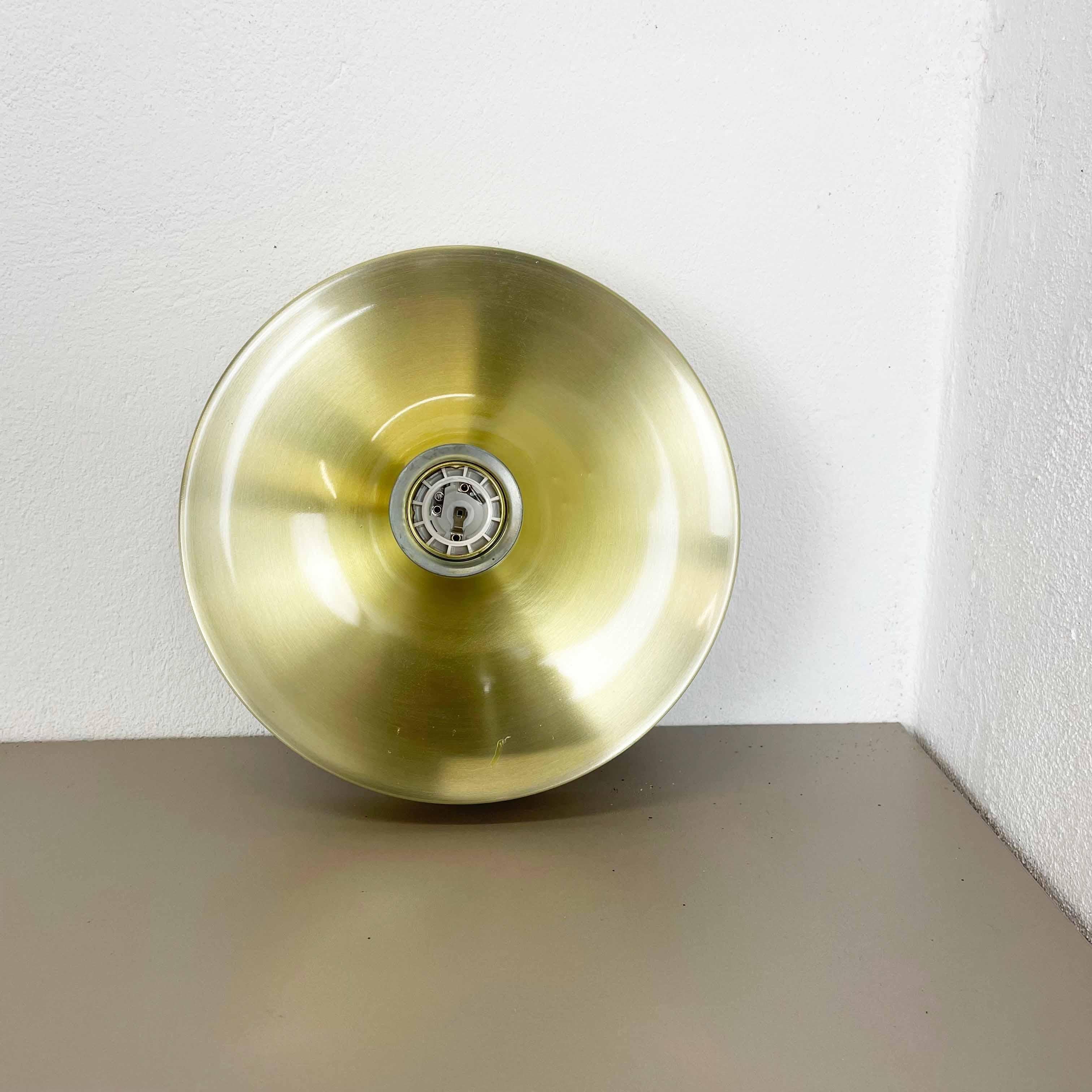 Mid-Century Modern Rare Golden 1970s Charlotte Perriand 25cm Disc Wall Light by Honsel, Germany For Sale