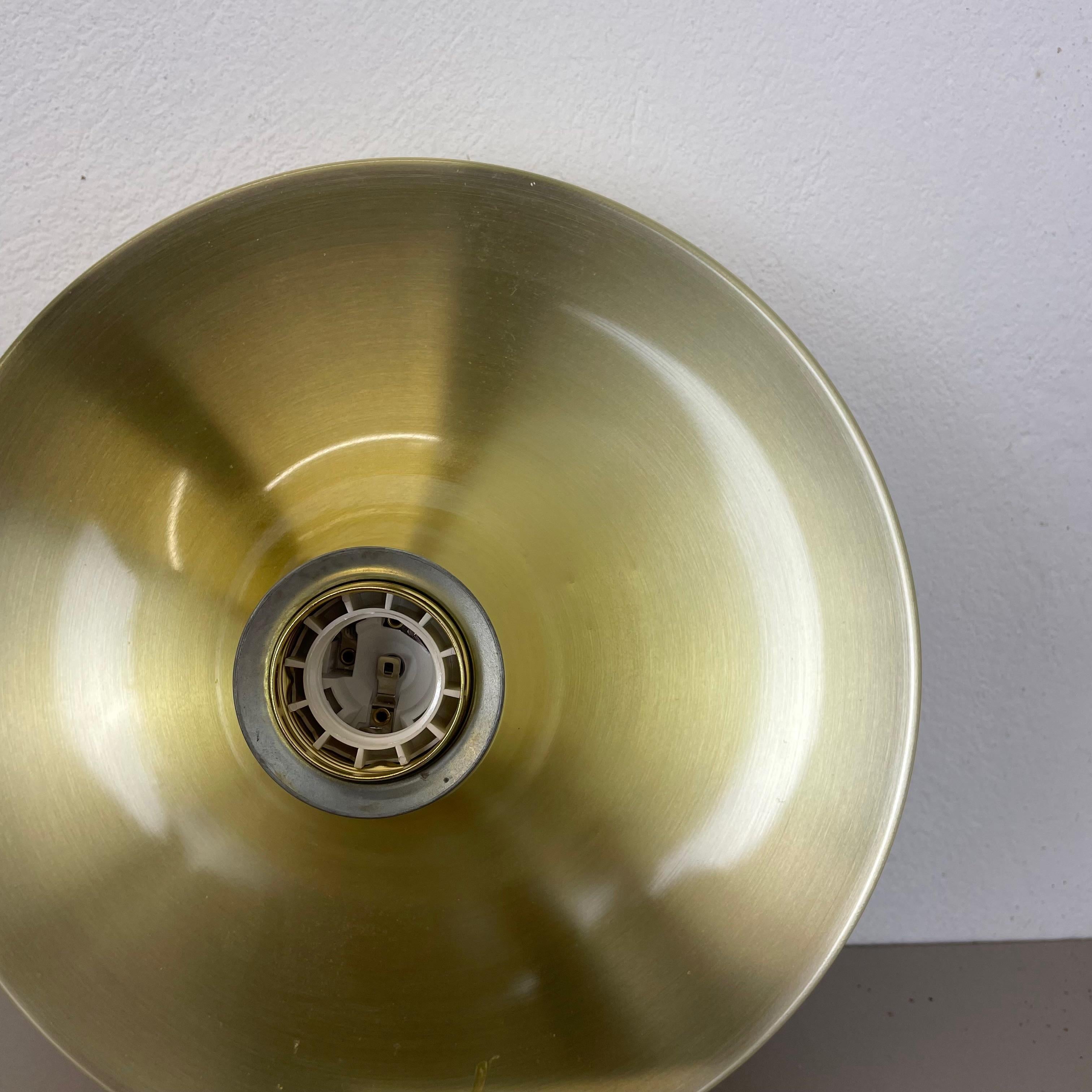 Rare Golden 1970s Charlotte Perriand 25cm Disc Wall Light by Honsel, Germany For Sale 2