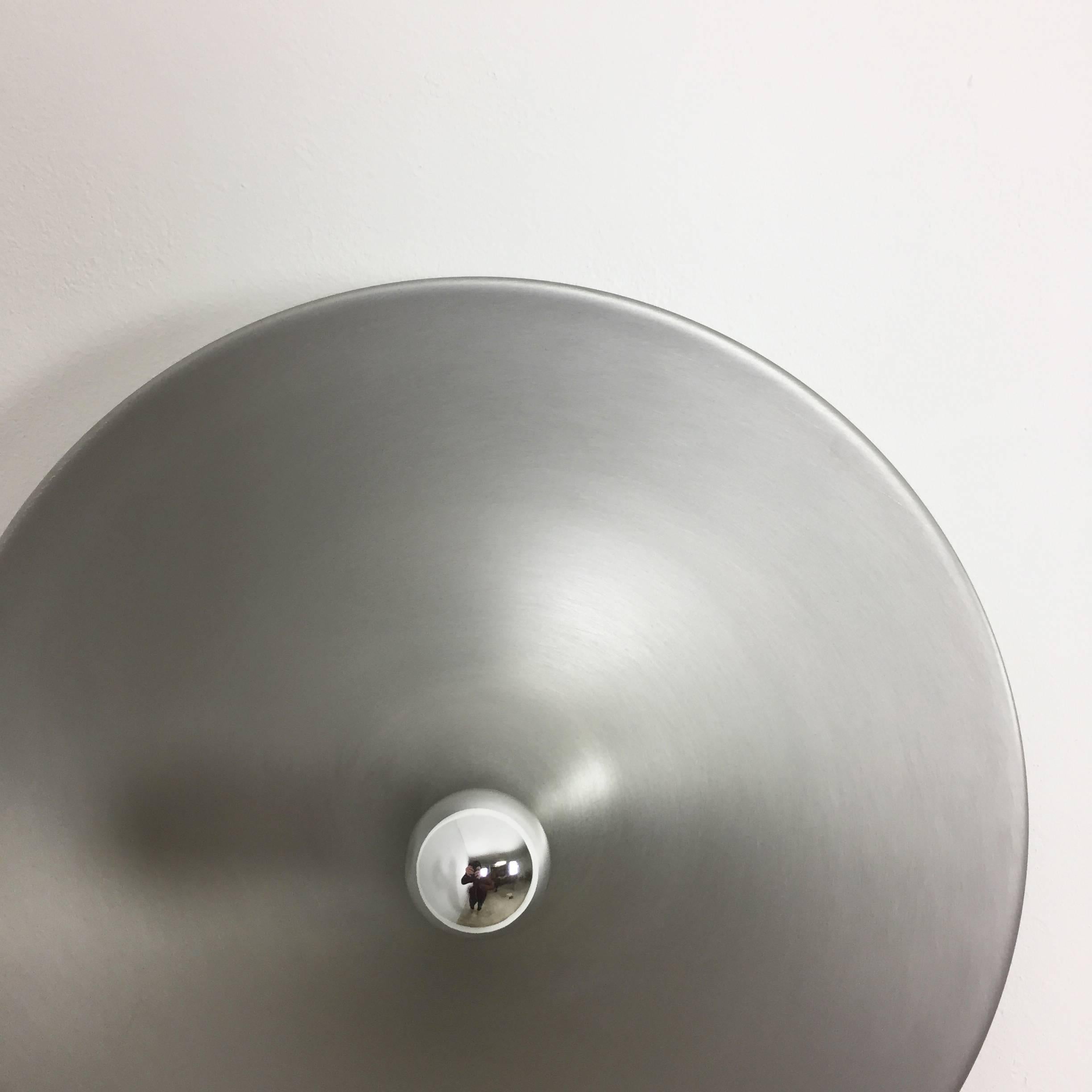 Rare Silver 1970s Charlotte Perriand Style Disc Wall Light by Staff, Germany In Good Condition In Kirchlengern, DE