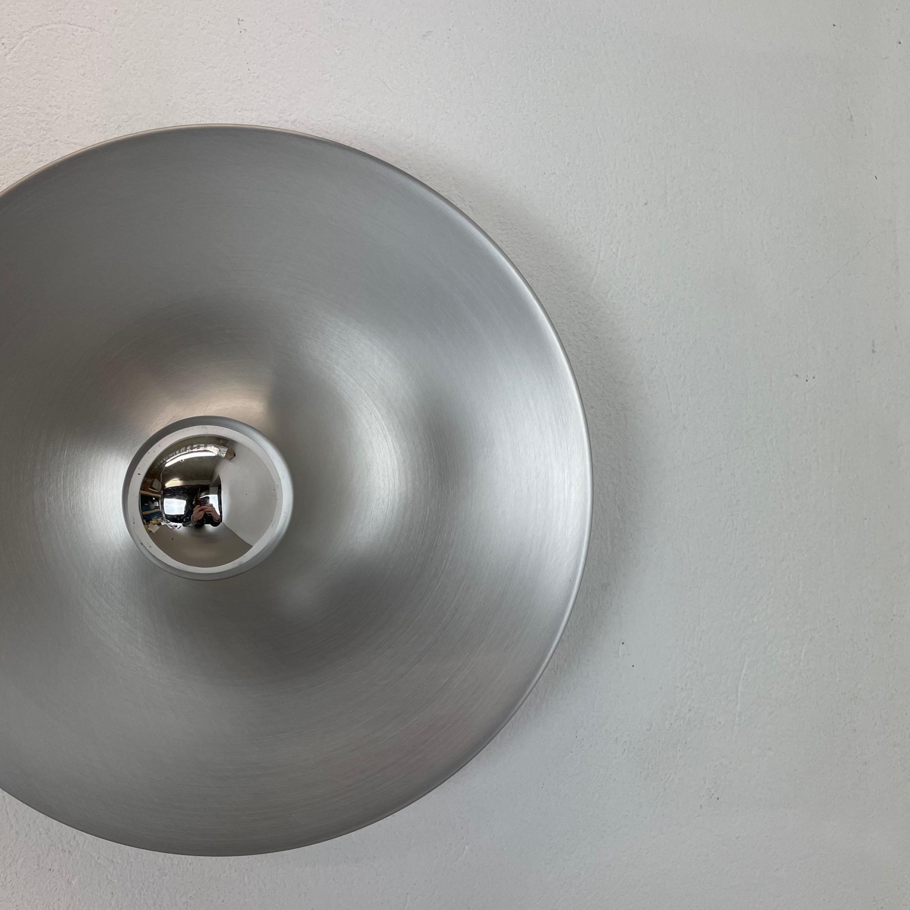 Metal Rare Silver 1970s Charlotte Perriand Style Disc Wall Light by Staff, Germany