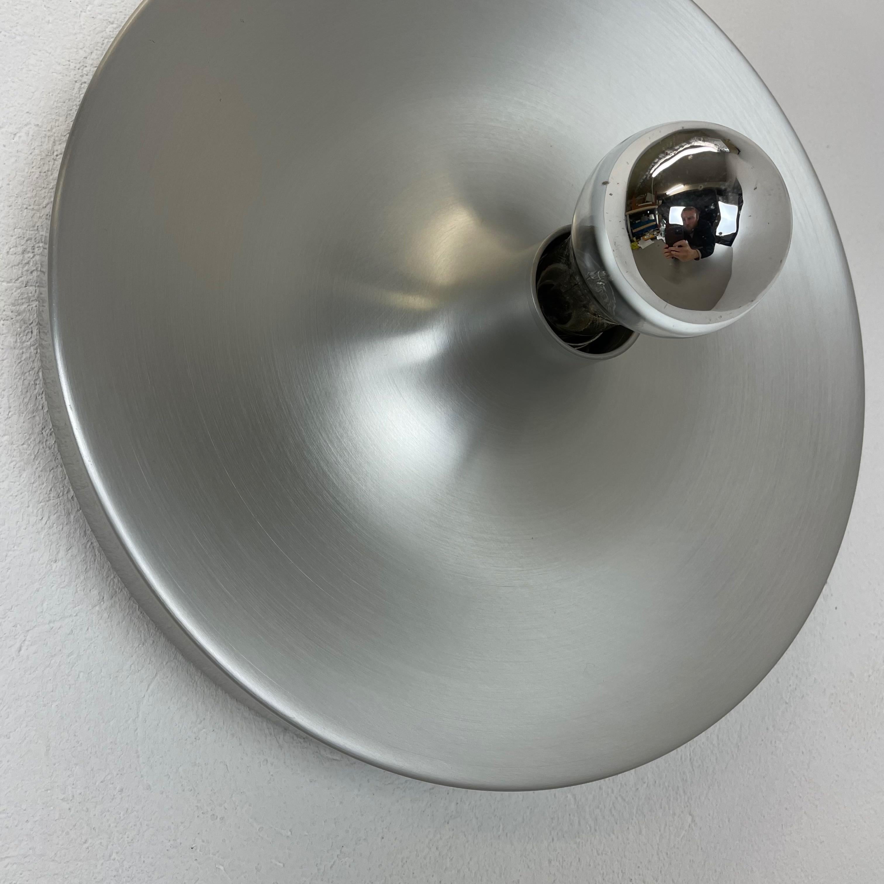 Rare Silver 1970s Charlotte Perriand Style Disc Wall Light by Staff, Germany 2