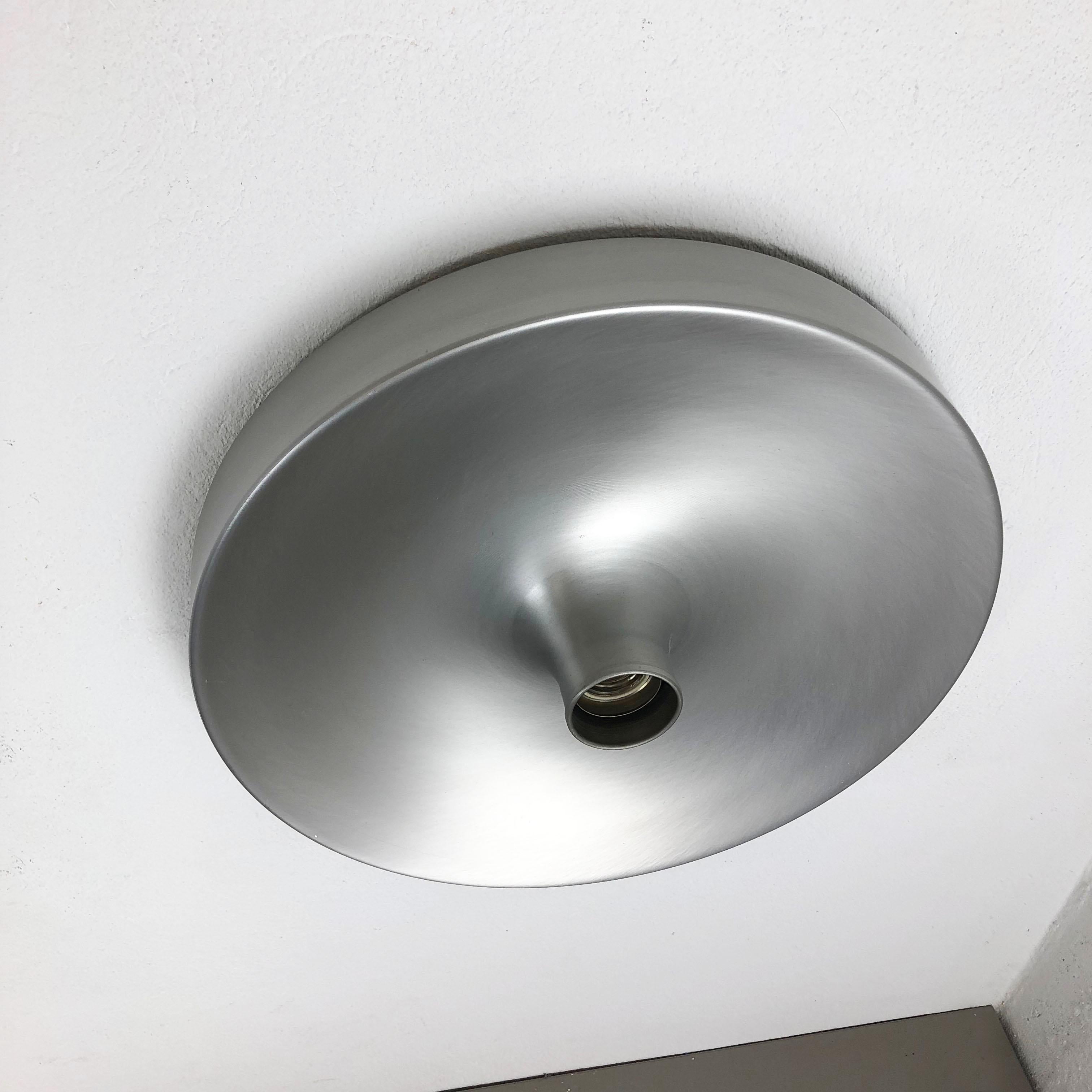 Mid-Century Modern Rare Silver 1970s Charlotte Perriand Style Disc Wall Light by Staff, Germany No2