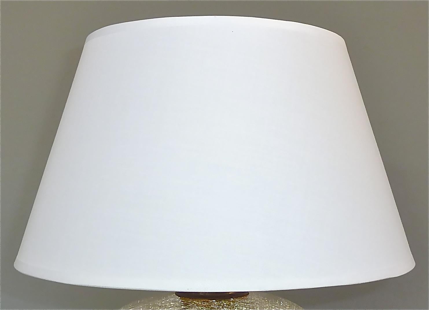Rare Silver Art Deco Table Lamp Crackle Glass White Fabric Modernism France 1930 For Sale 6