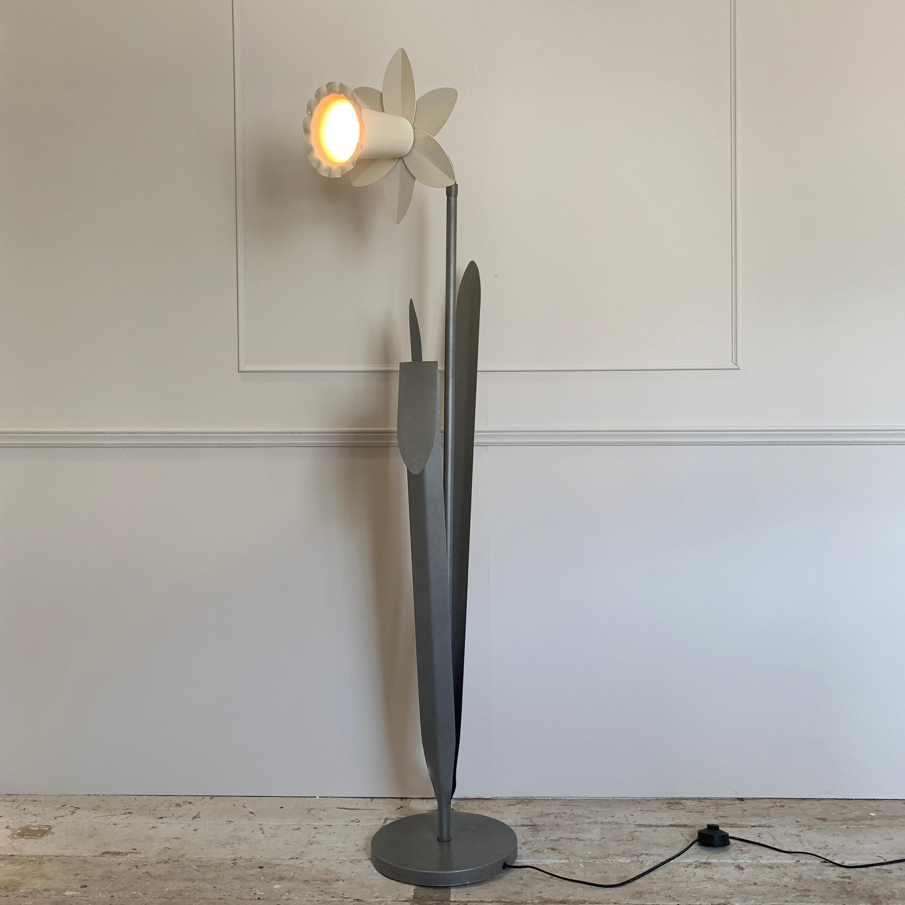 Late 20th Century Rare Silver Bliss Daffodil Floor Lamp, 1980s