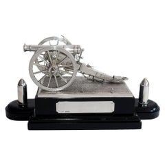 Rare Silver Cannon Inkstand