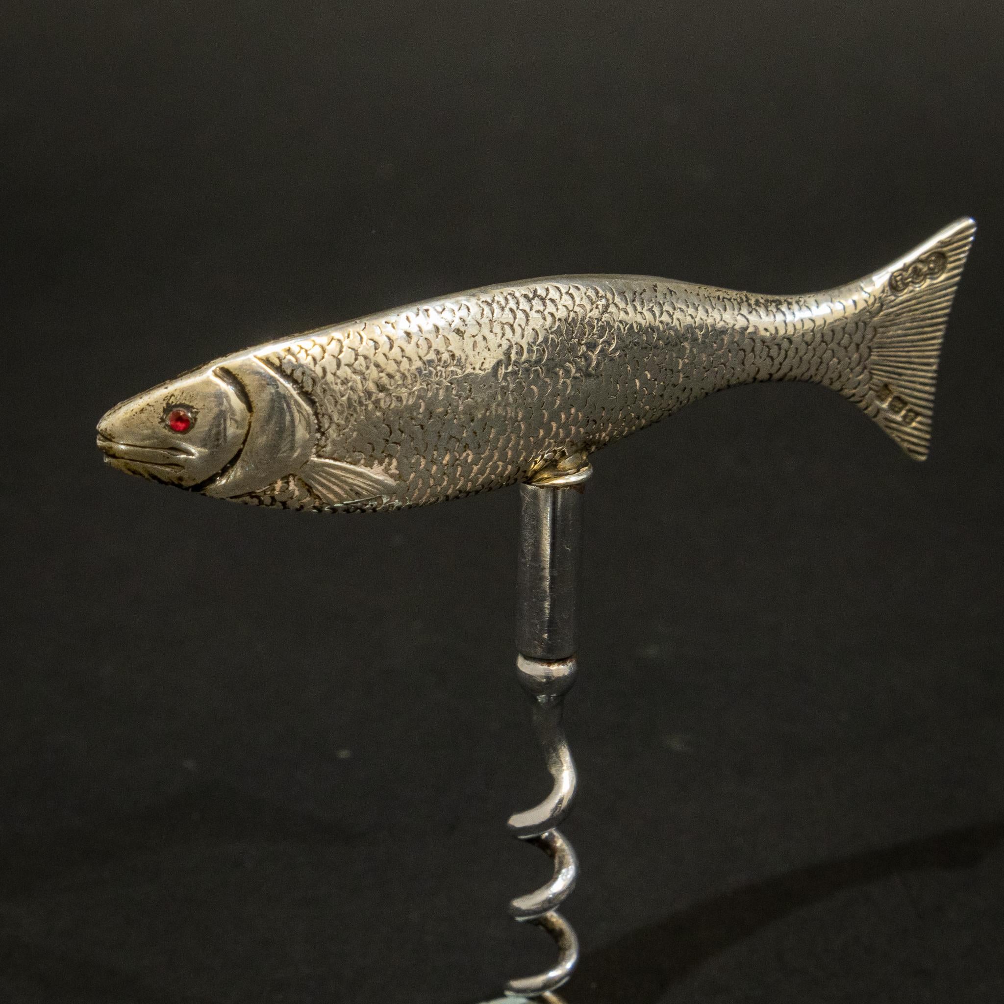 Rare Silver Fish Corkscrew For Sale 1