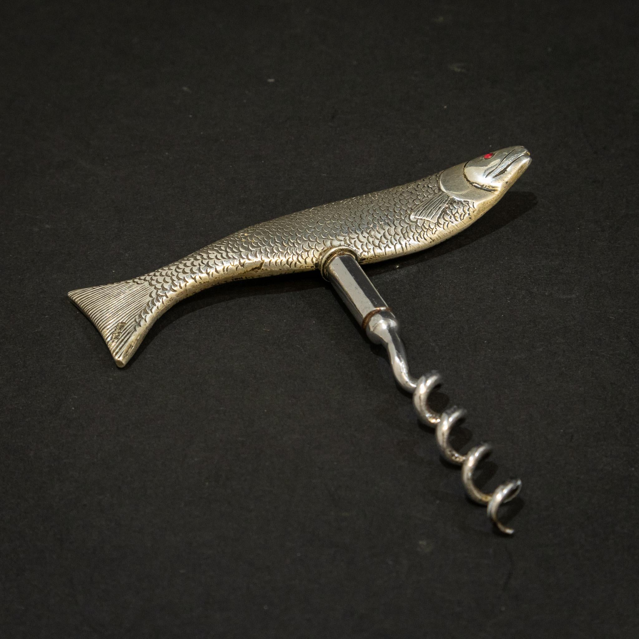 Rare Silver Fish Corkscrew For Sale 3